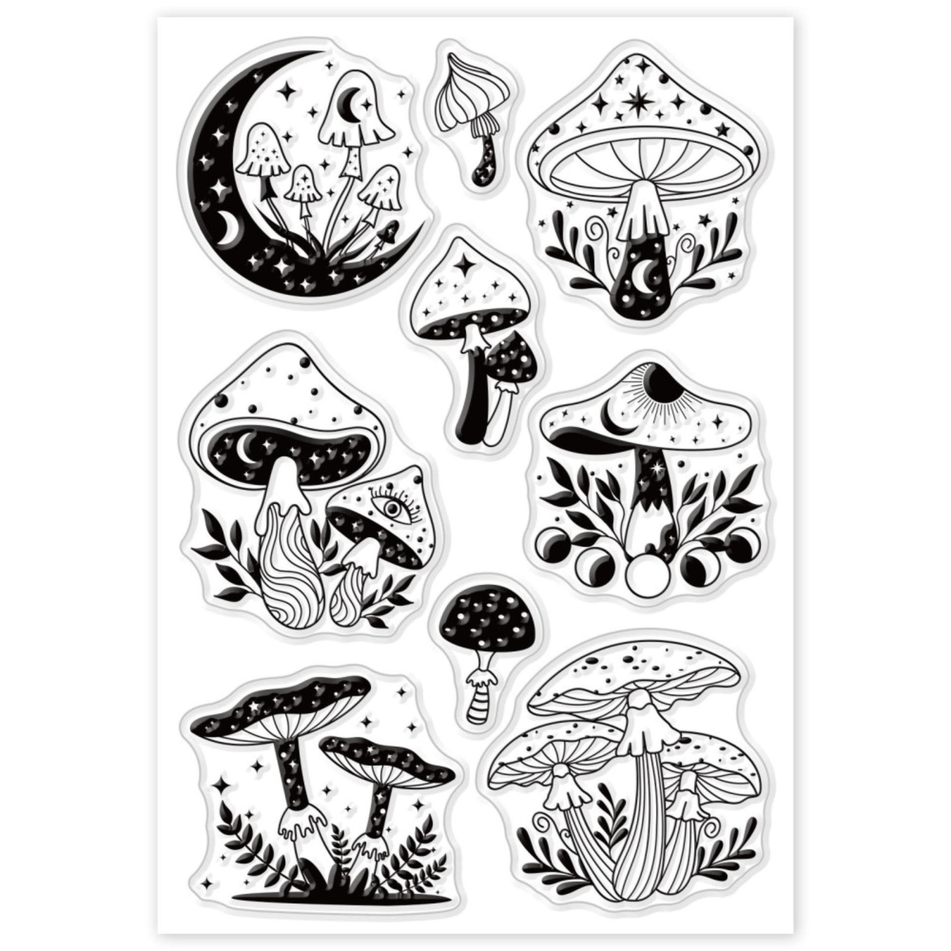 Mushroom Stamp - Silicone Cling Stamp - Texture Embossing Stamp - Journaling, Scrapbooking