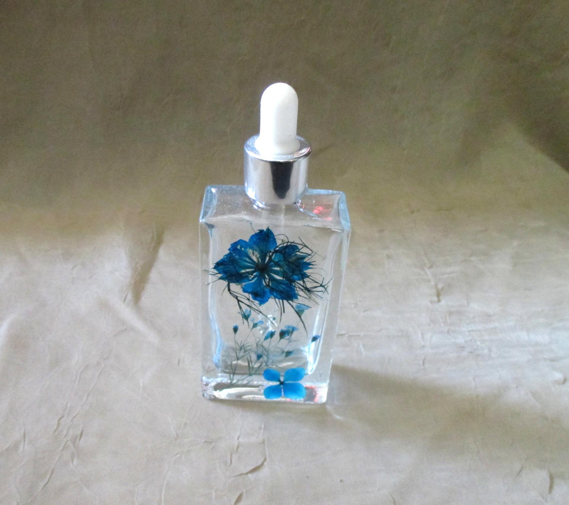 Floral Bottles, w Dropper, Square Bottles, Flowers in Resin