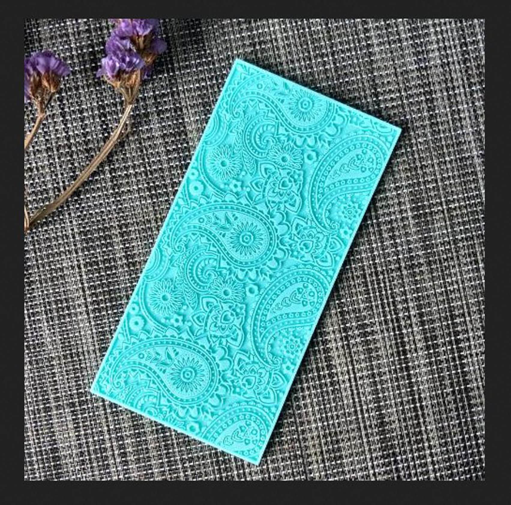 Mat Mold and Loaf Mold - Texture for Soap, Clay, Polymer Clay, Resin and casting - Silicone Paisley Lace Mat Mold