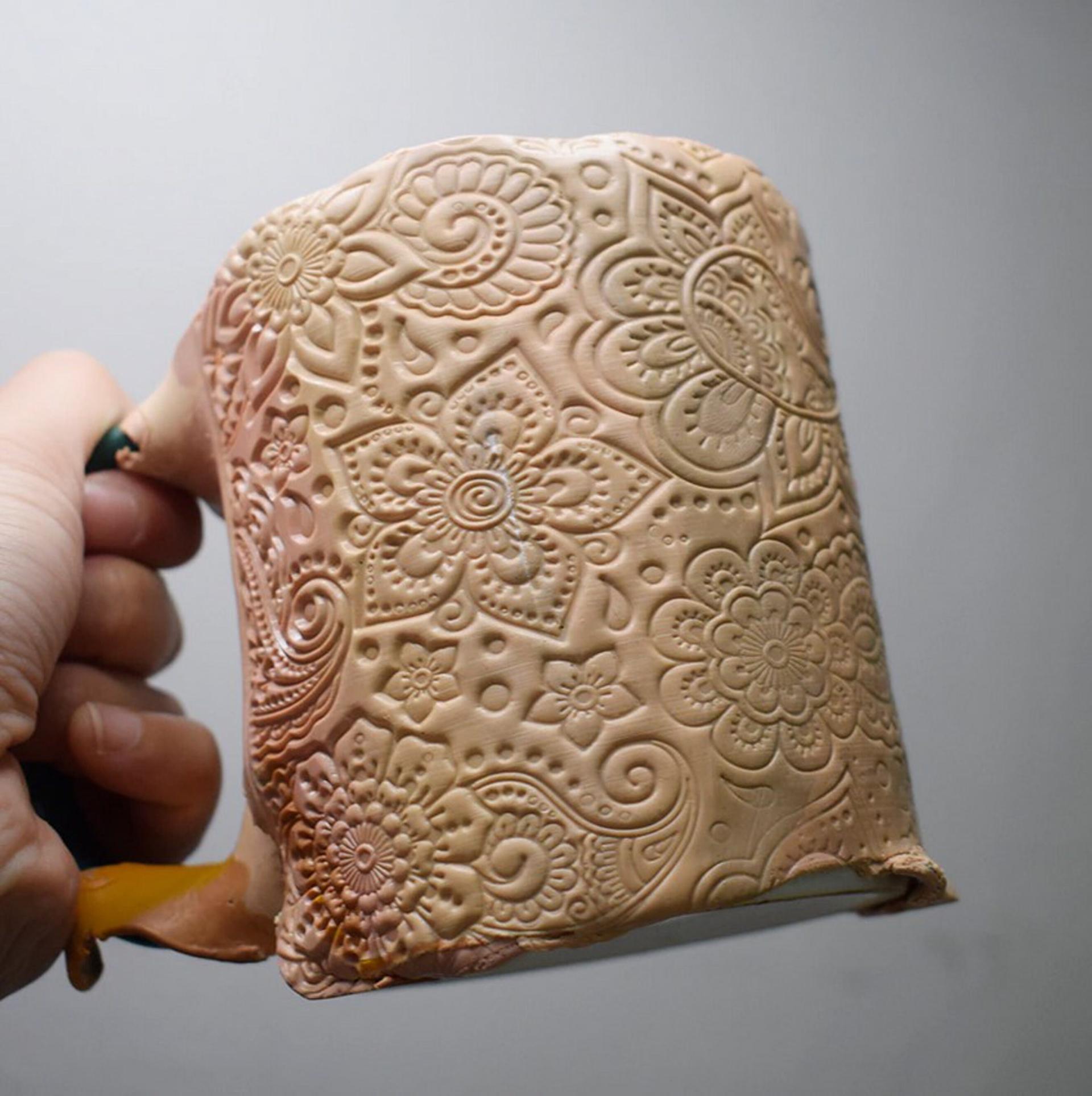 Paisley Mat Mold and Stamp - Texture for Clay, Polymer Clay, Resin and casting - Silicone Cling Stamp