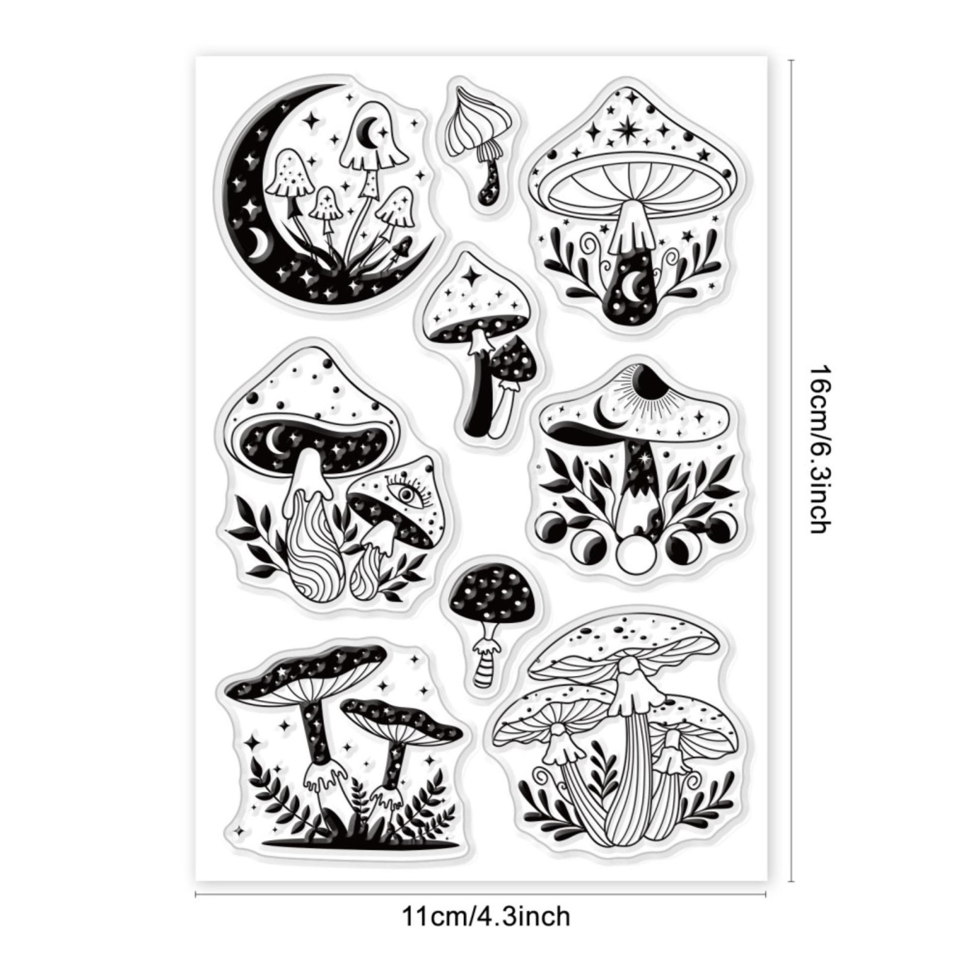 Mushroom Stamp - Silicone Cling Stamp - Texture Embossing Stamp - Journaling, Scrapbooking