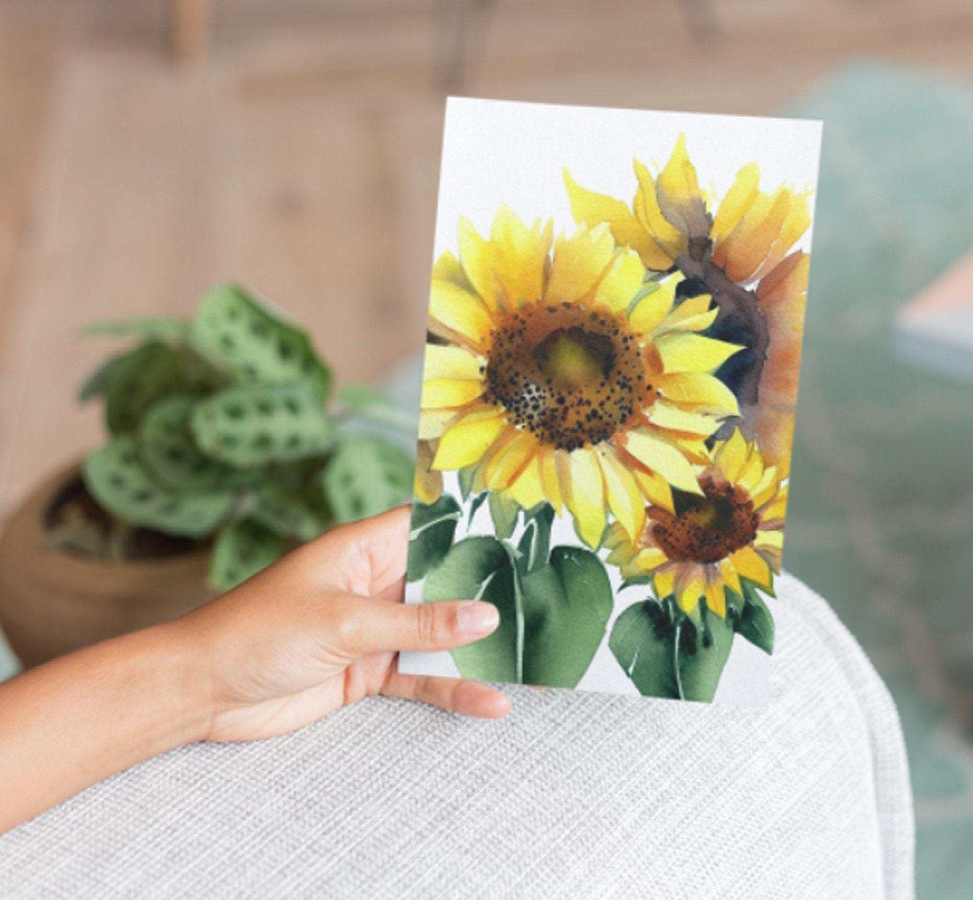 Sunflower Greeting Cards, Set of 2 Designs, Bulk Pack of Cards