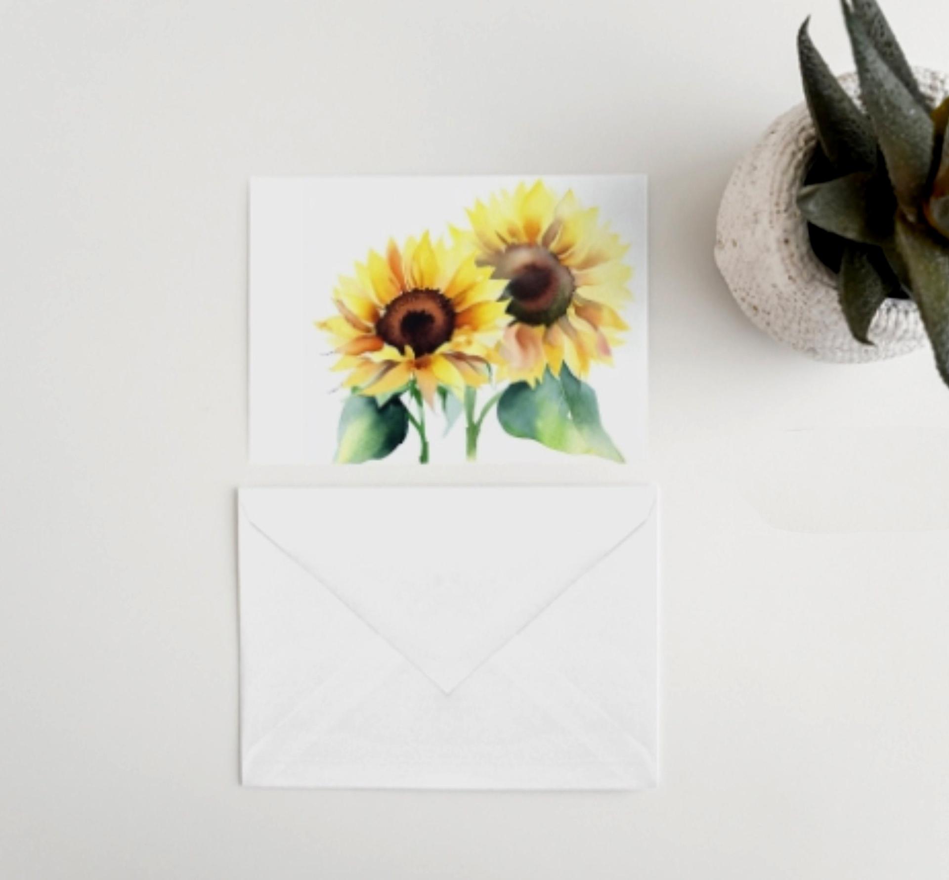 Sunflower Greeting Cards, Set of 2 Designs, Bulk Pack of Cards