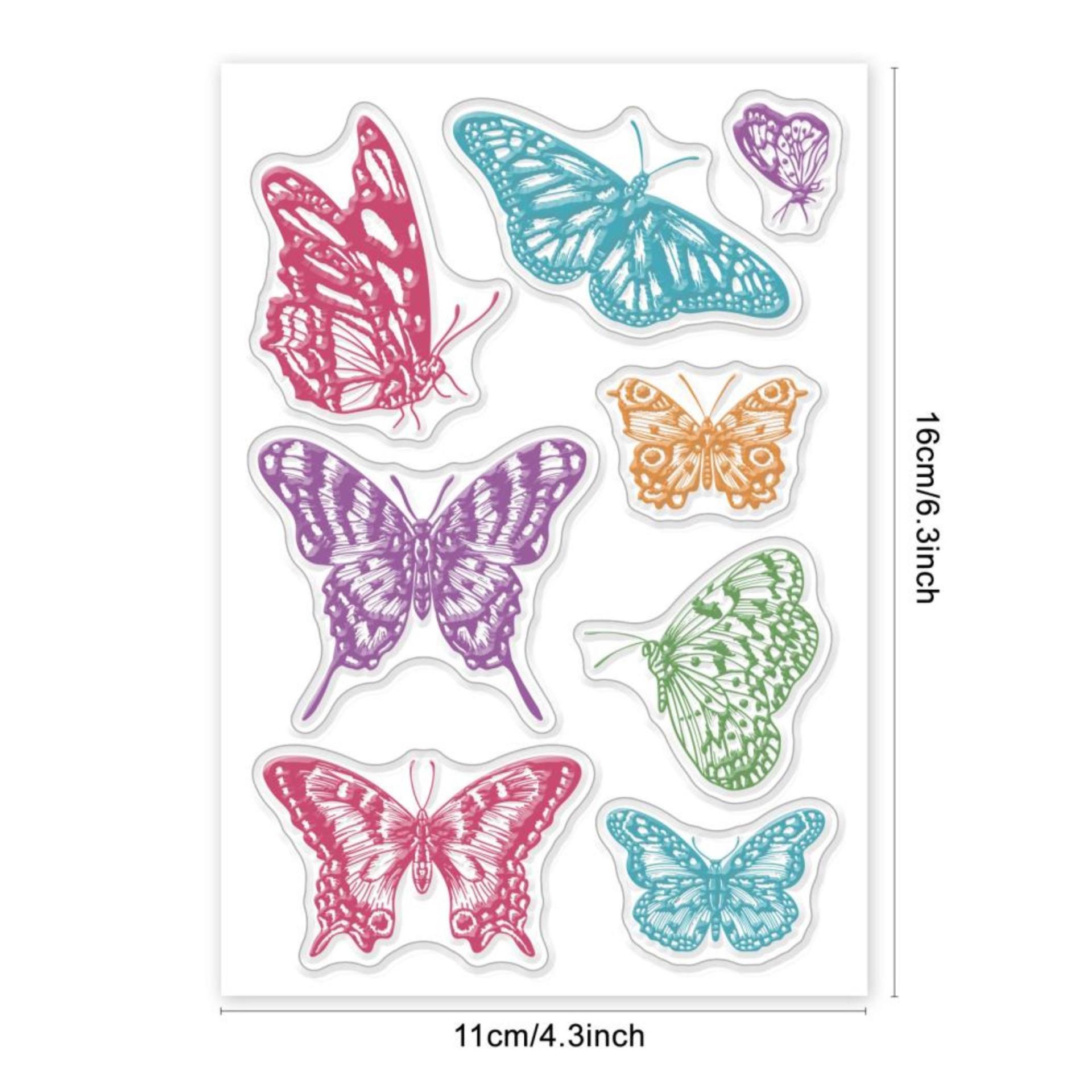 Butterfly Stamps - Silicone Cling Stamp - Texture Emossing Stamp