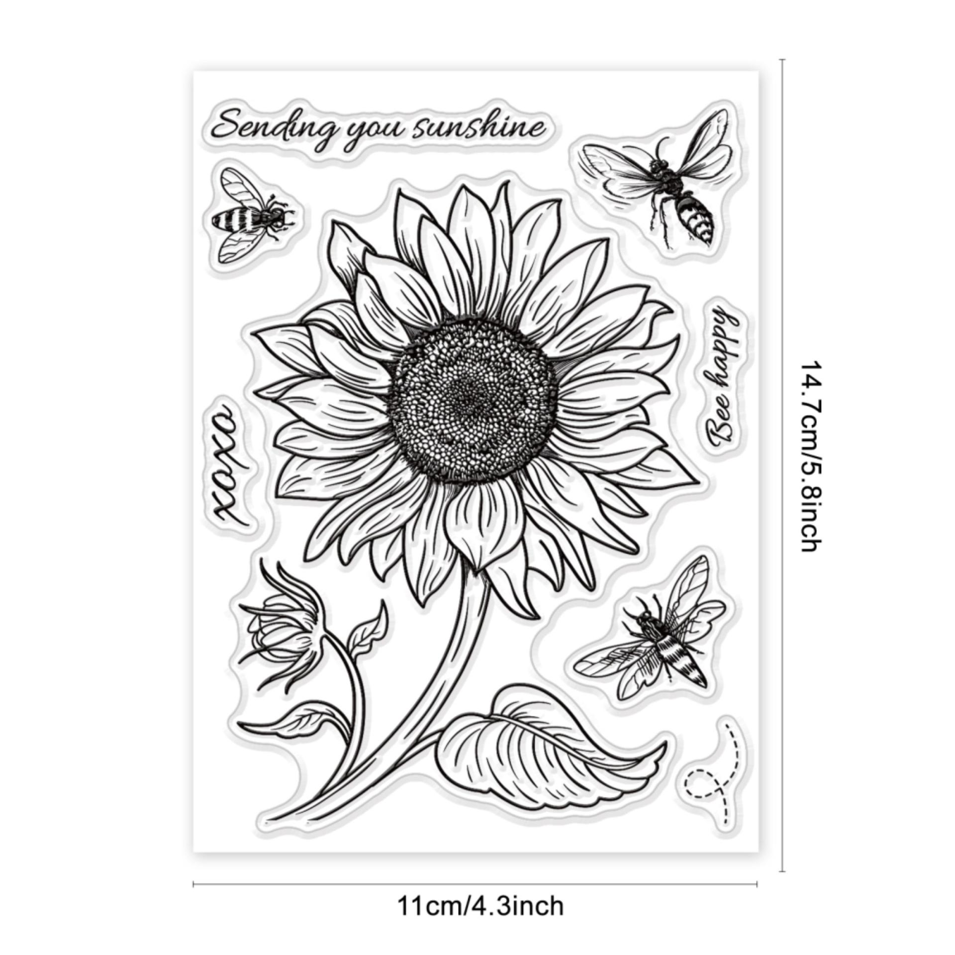 Sunflower Stamps - Silicone Cling Stamp - Texture Embossing Stamp