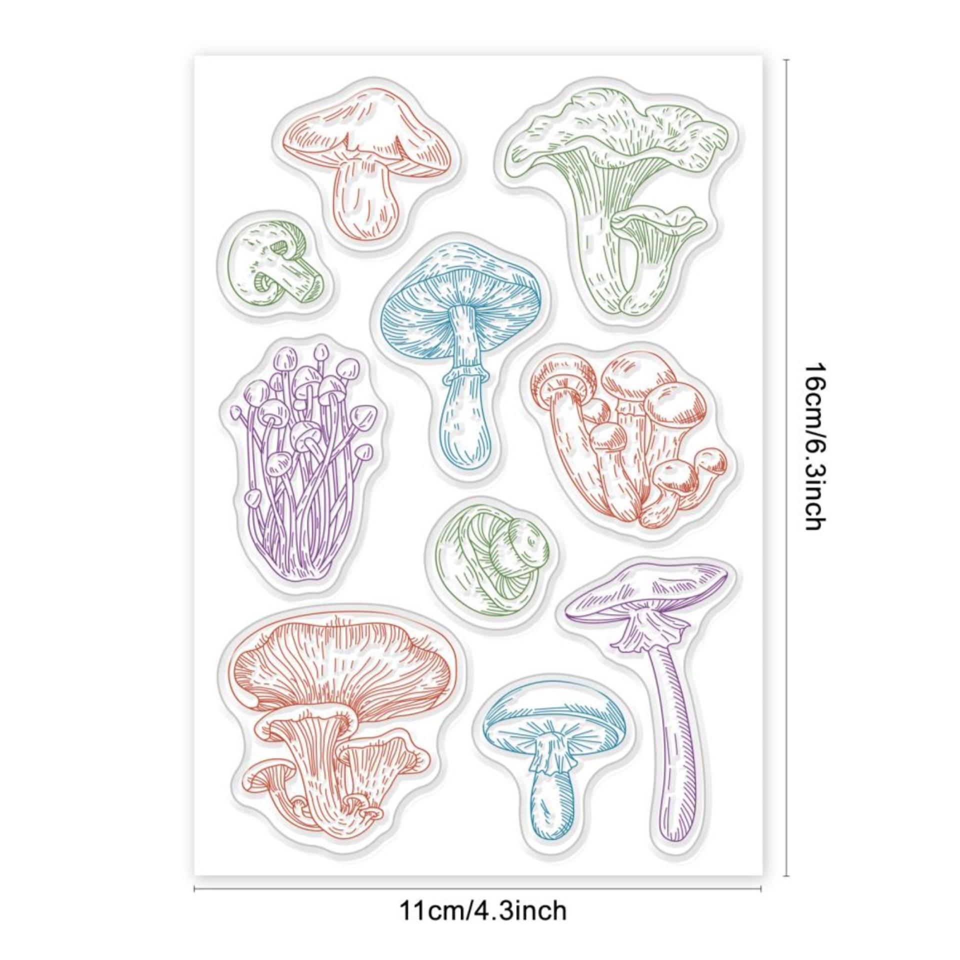 Mushroom Stamp - Silicone Cling Stamp - Texture Embossing Stamp - Journaling, Scrapbooking