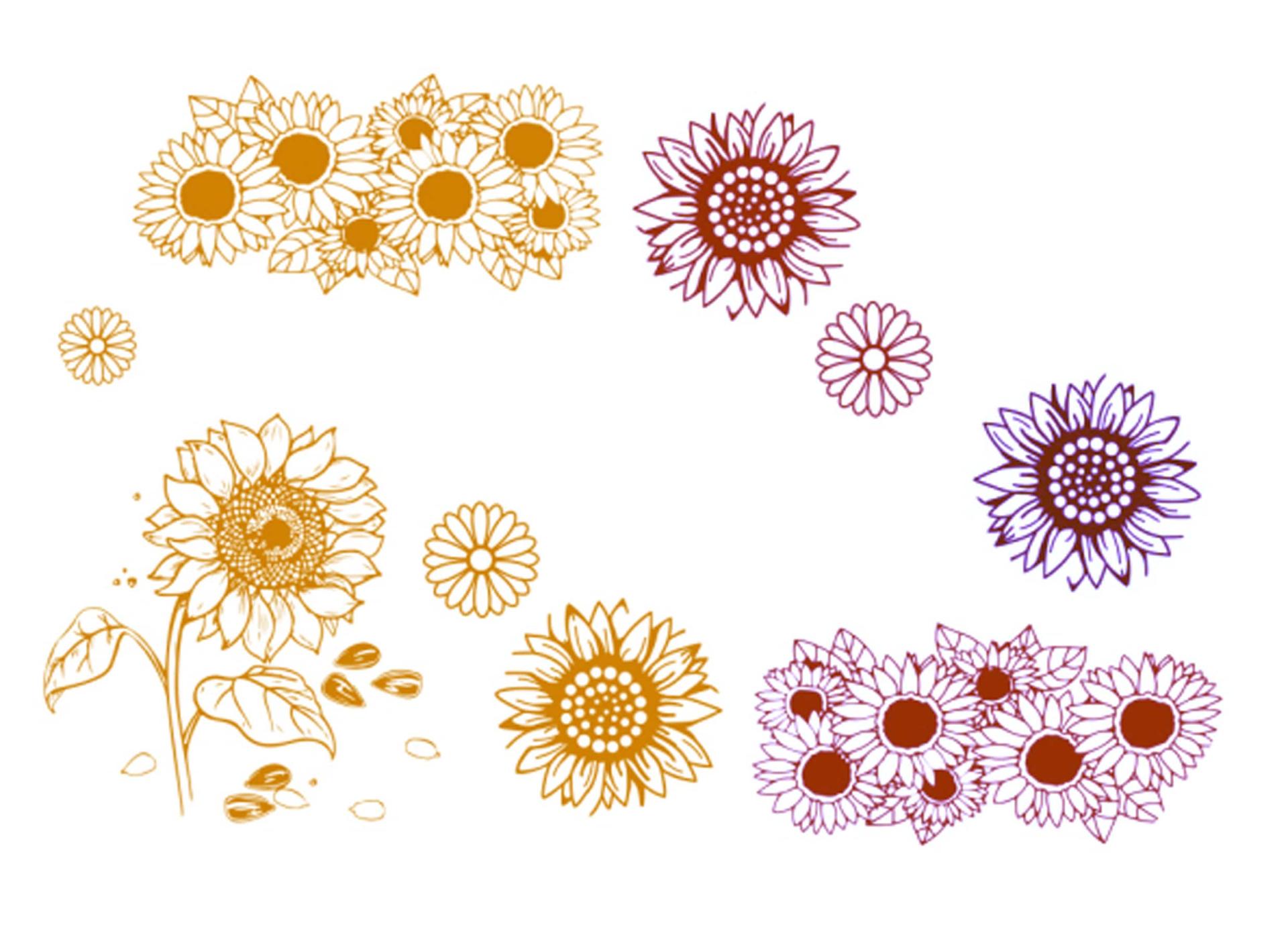 Sunflower Stamps - Silicone Cling Stamp - Texture Embossing Stamp