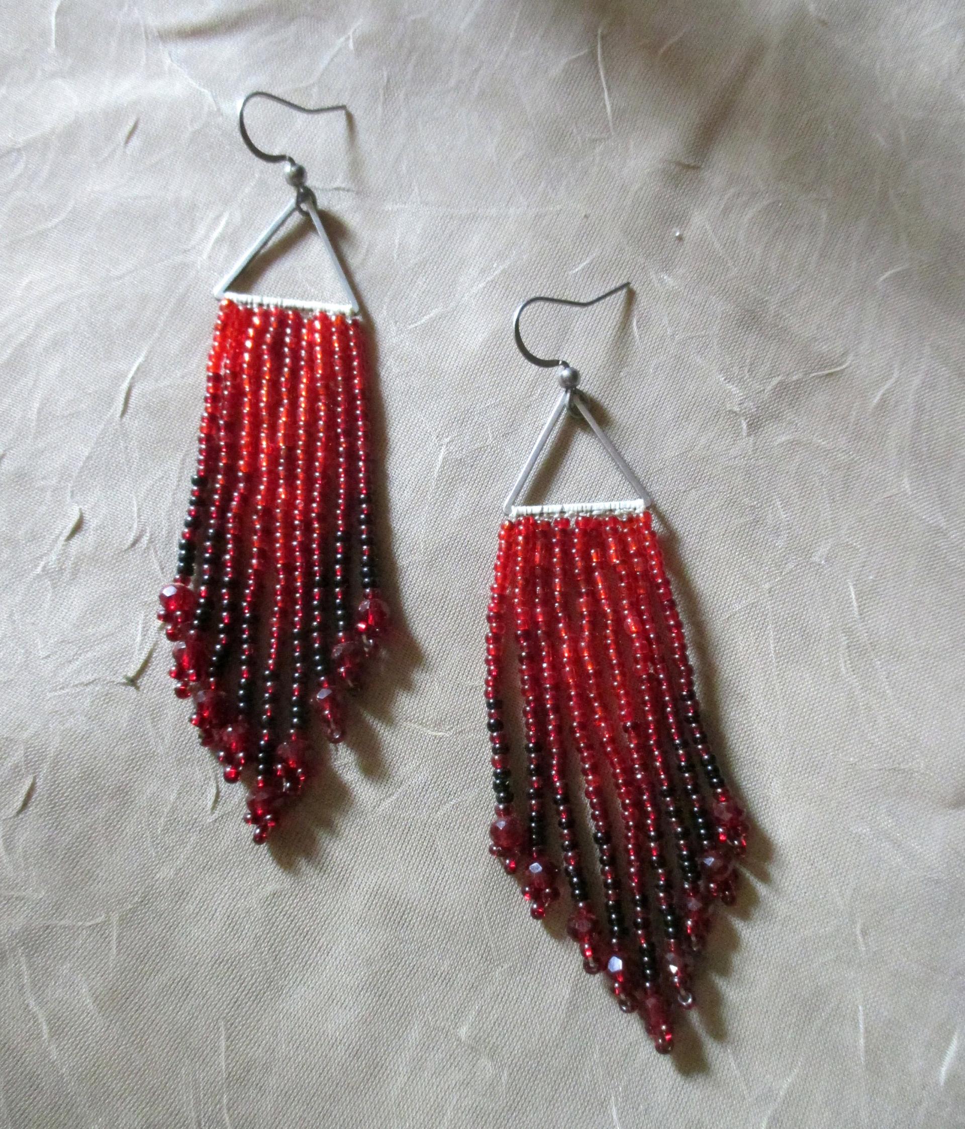 Beaded Fringe Earrings