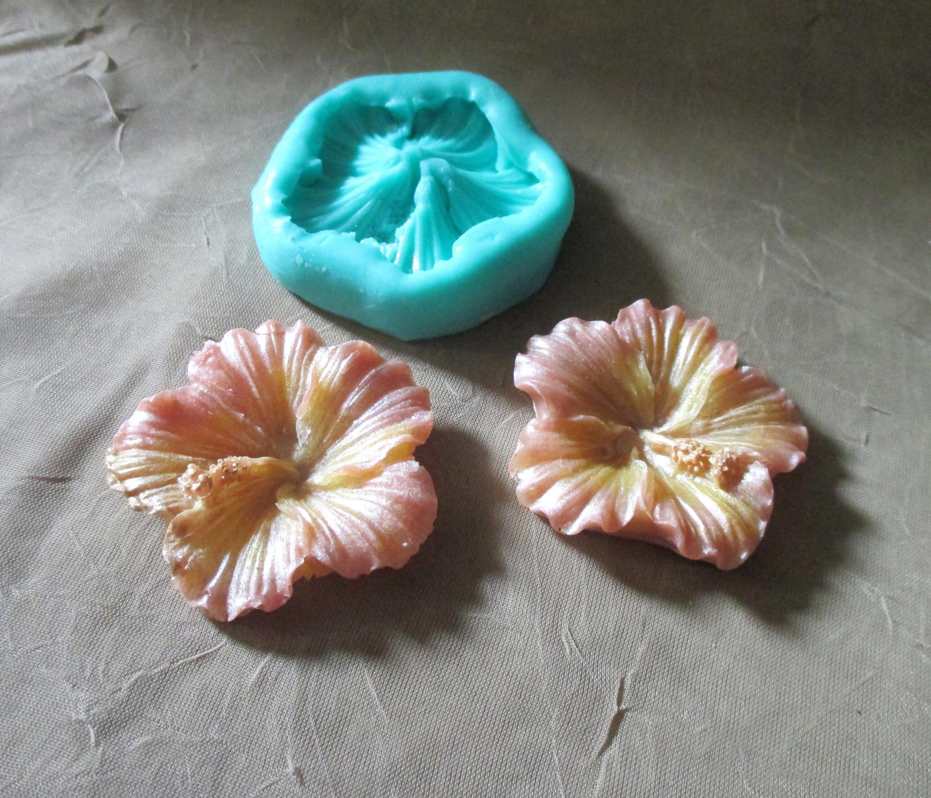 Small Floral Mold - Tropical Hibiscus Flower - for Resin, Clay, Casting and Baking, or for Soap or wax embeds