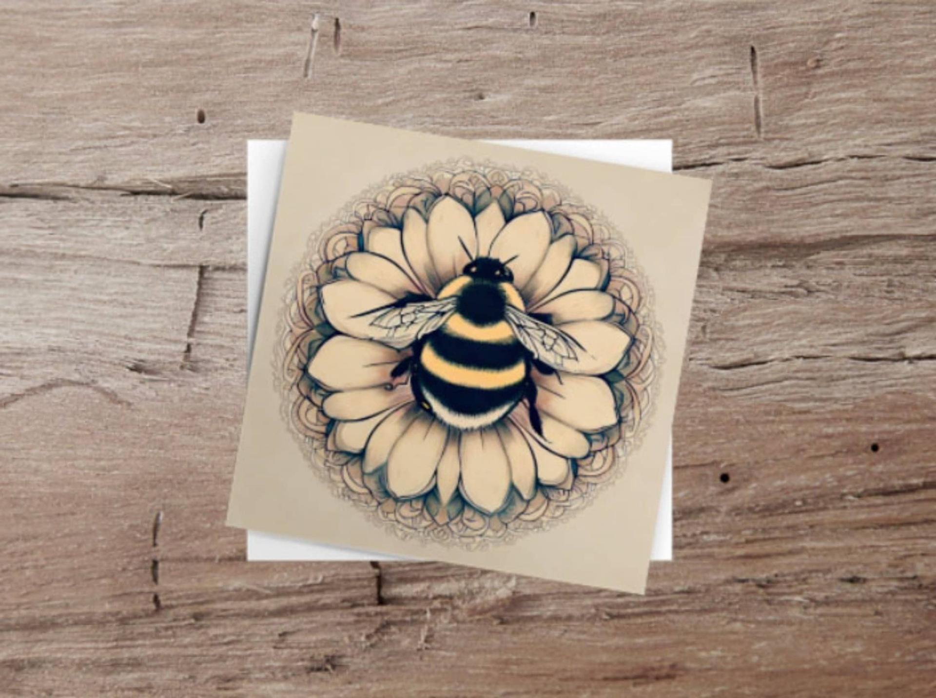 Bumble Bee Greeting Cards, Set of 5 Designs, Bulk Pack of Cards