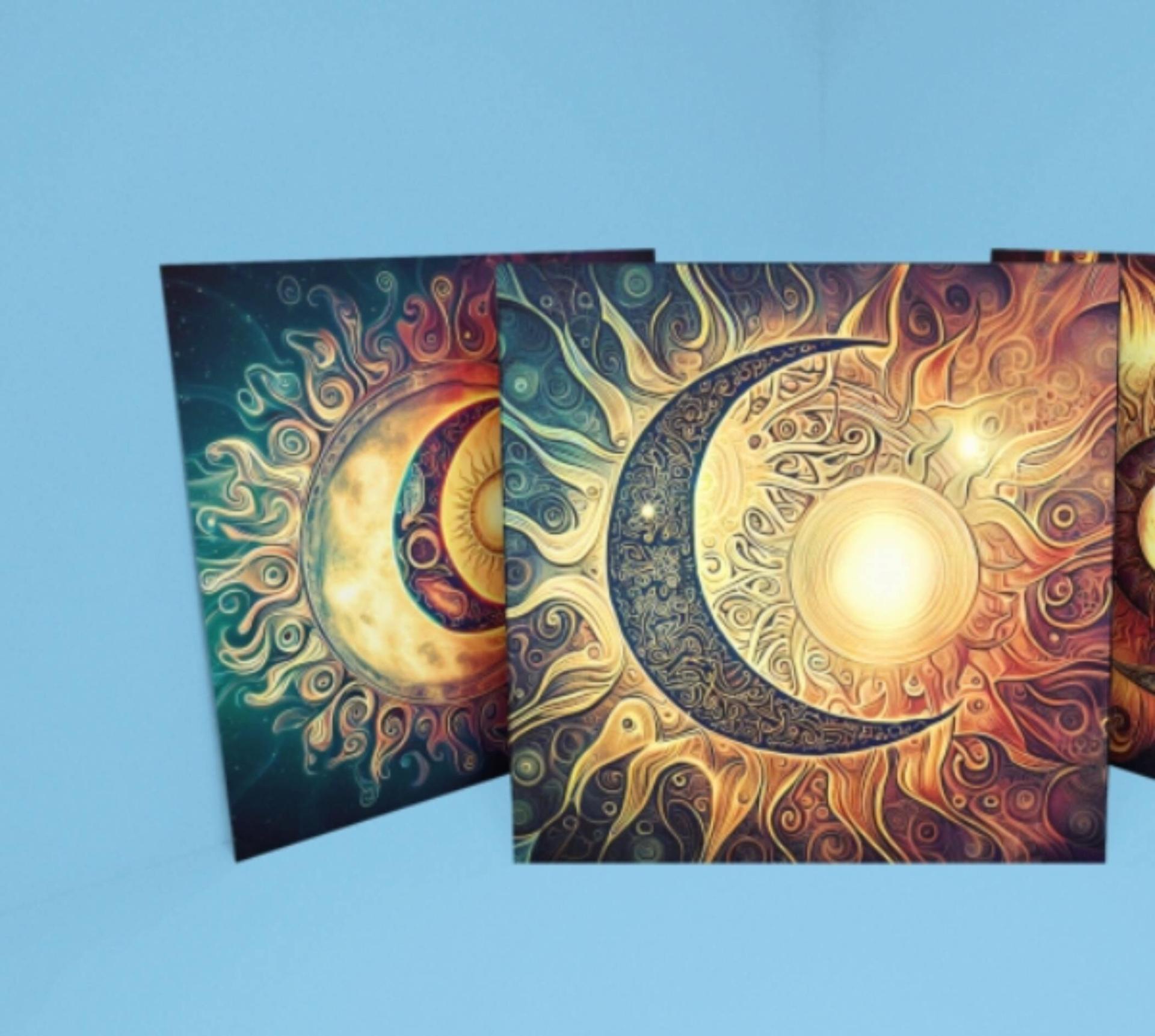 Sun and Moon - Greeting Cards