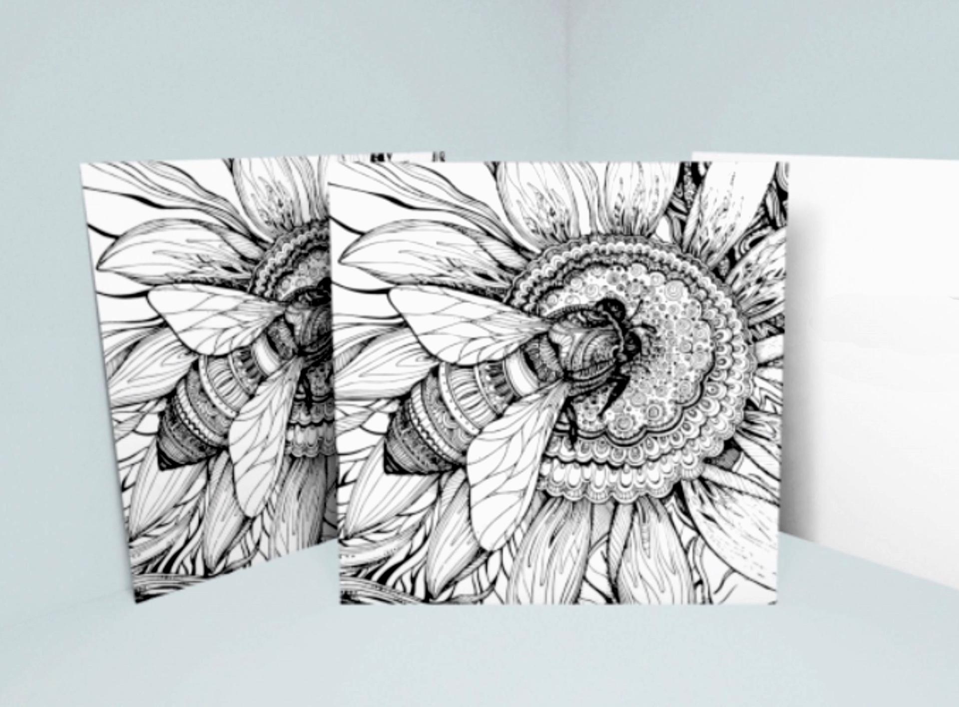 Bumble Bee Cards, Large Note Card, Invites, Birthday, Money Card