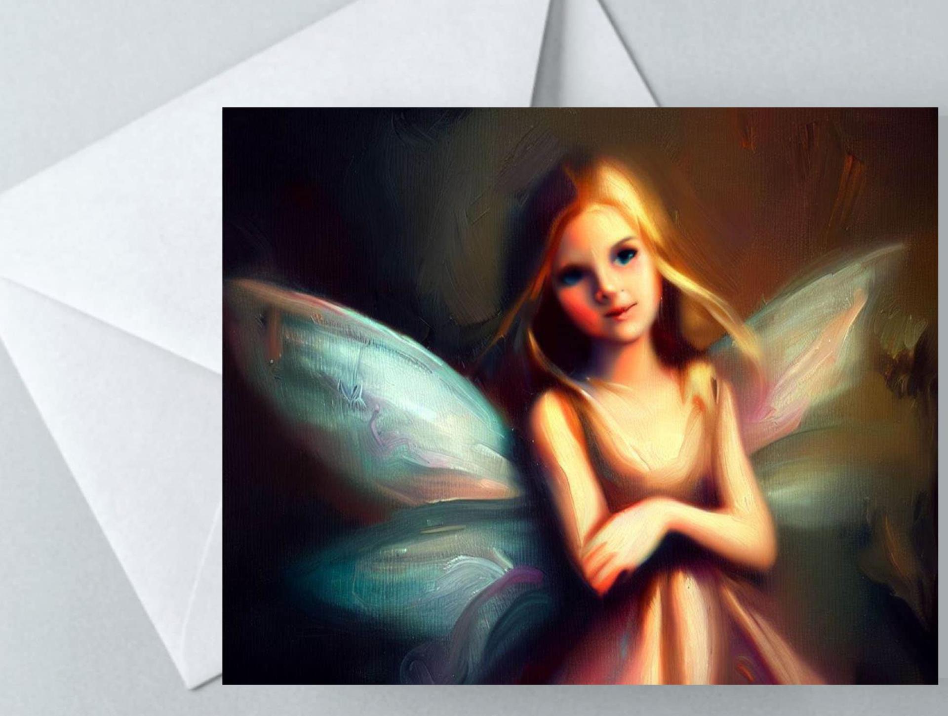 Fairy Cards, Large Note Card, Invites, Birthday, Gift Card