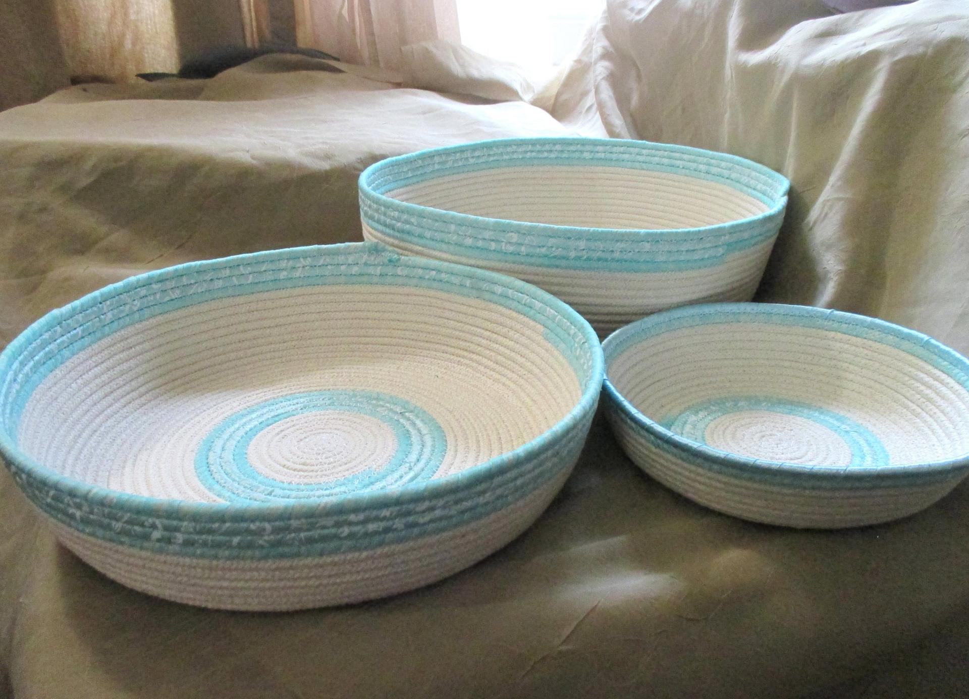 Rope Bowls,  Handmade Cotton Rope Bowls