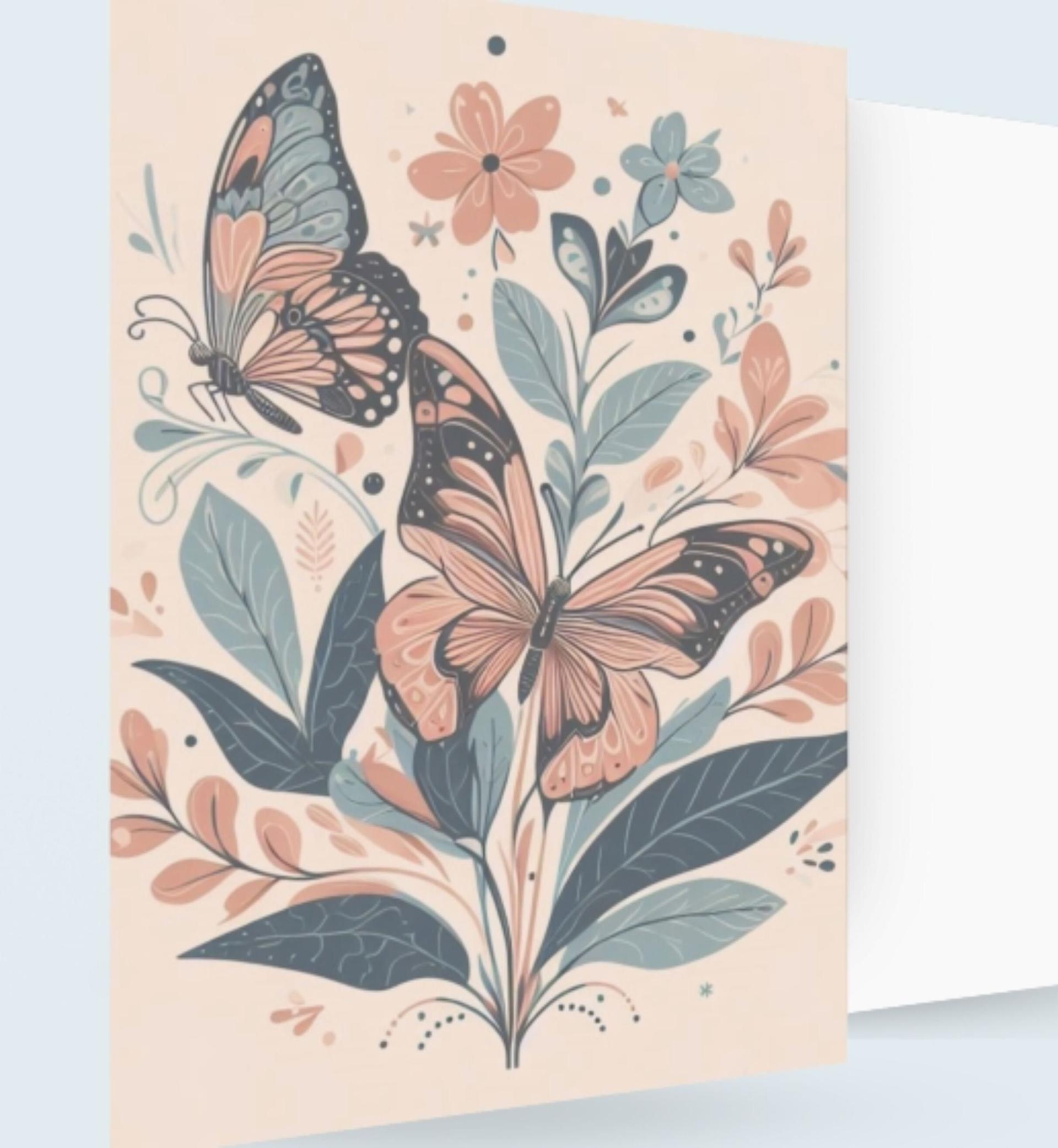 Set of 3 Cards, Butterfly Greeting Cards, Bulk Pack of Cards