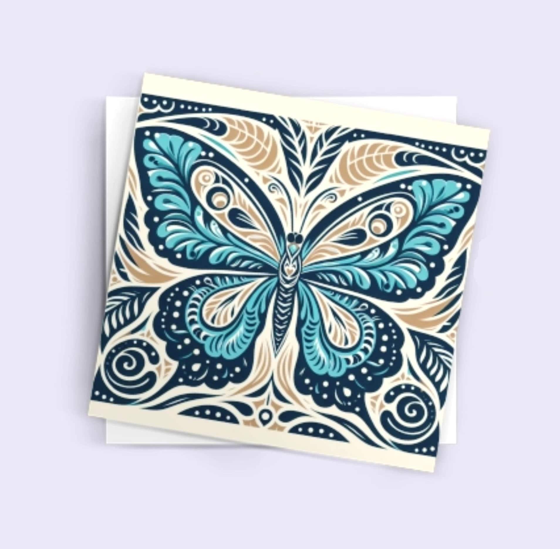 Set of Butterfly Greeting Cards, 4 Designs, Bulk Pack of Cards