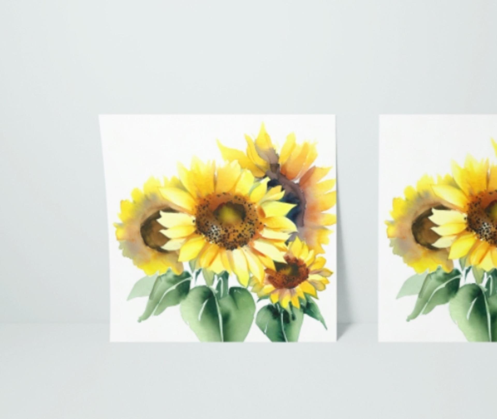 Sunflowers - Single Card or Bulk 10 Pack of Greeting Cards