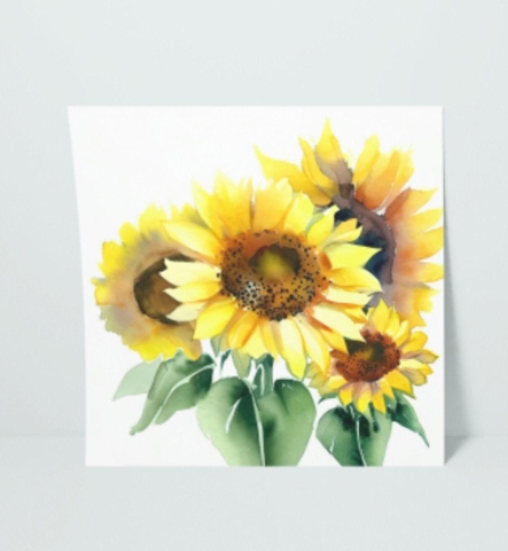 Sunflowers - Single Card or Bulk 10 Pack of Greeting Cards