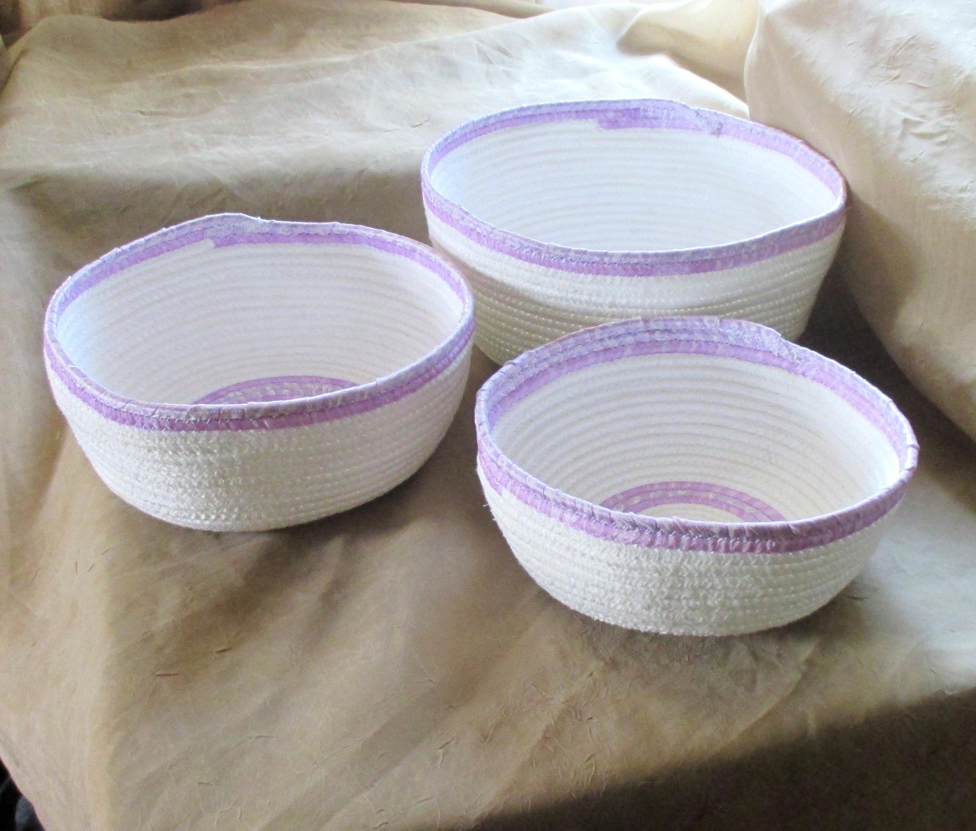 Rope Bowls,  Handmade Cotton Rope Bowls