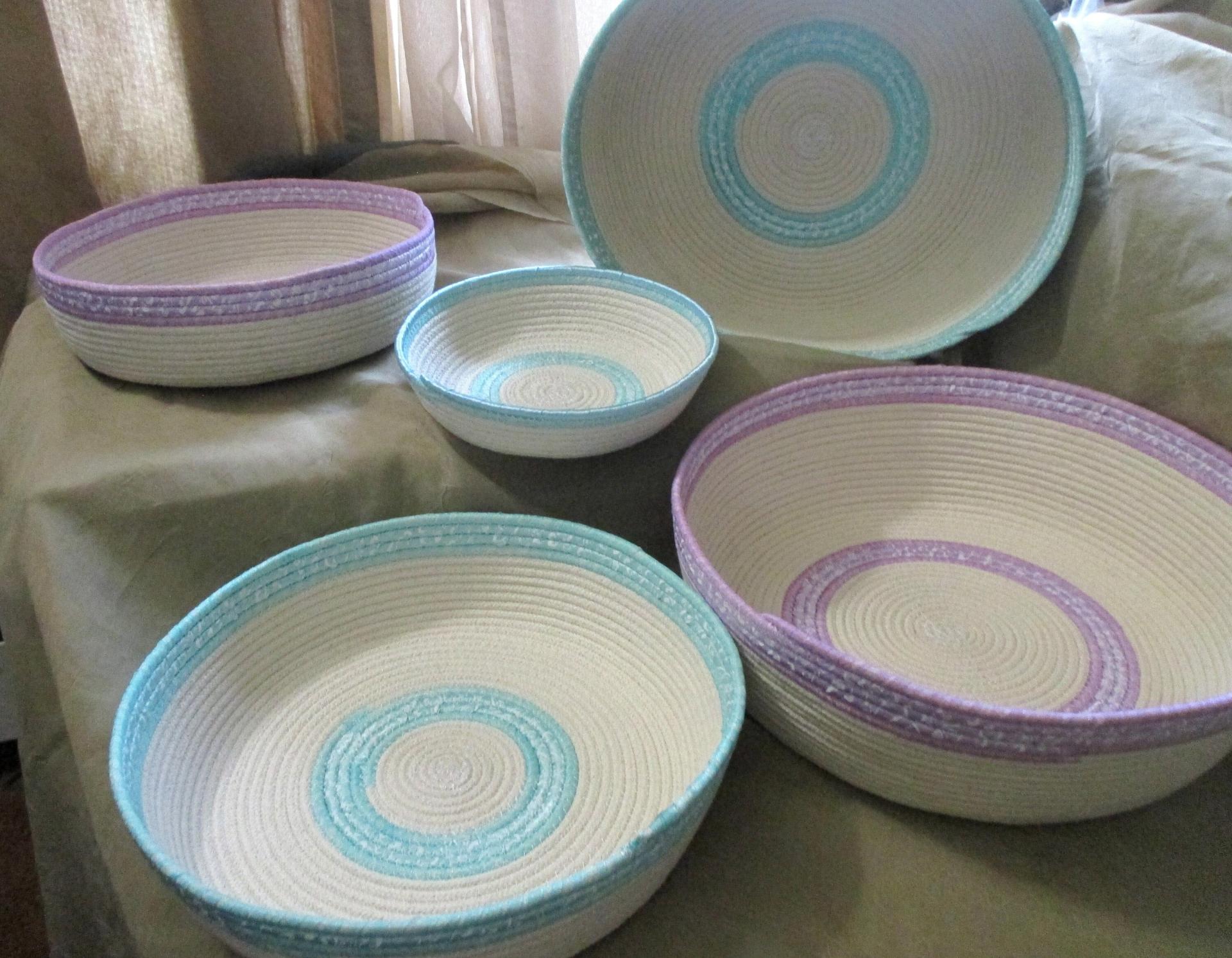 Rope Bowls, Handmade Cotton Rope Bowls