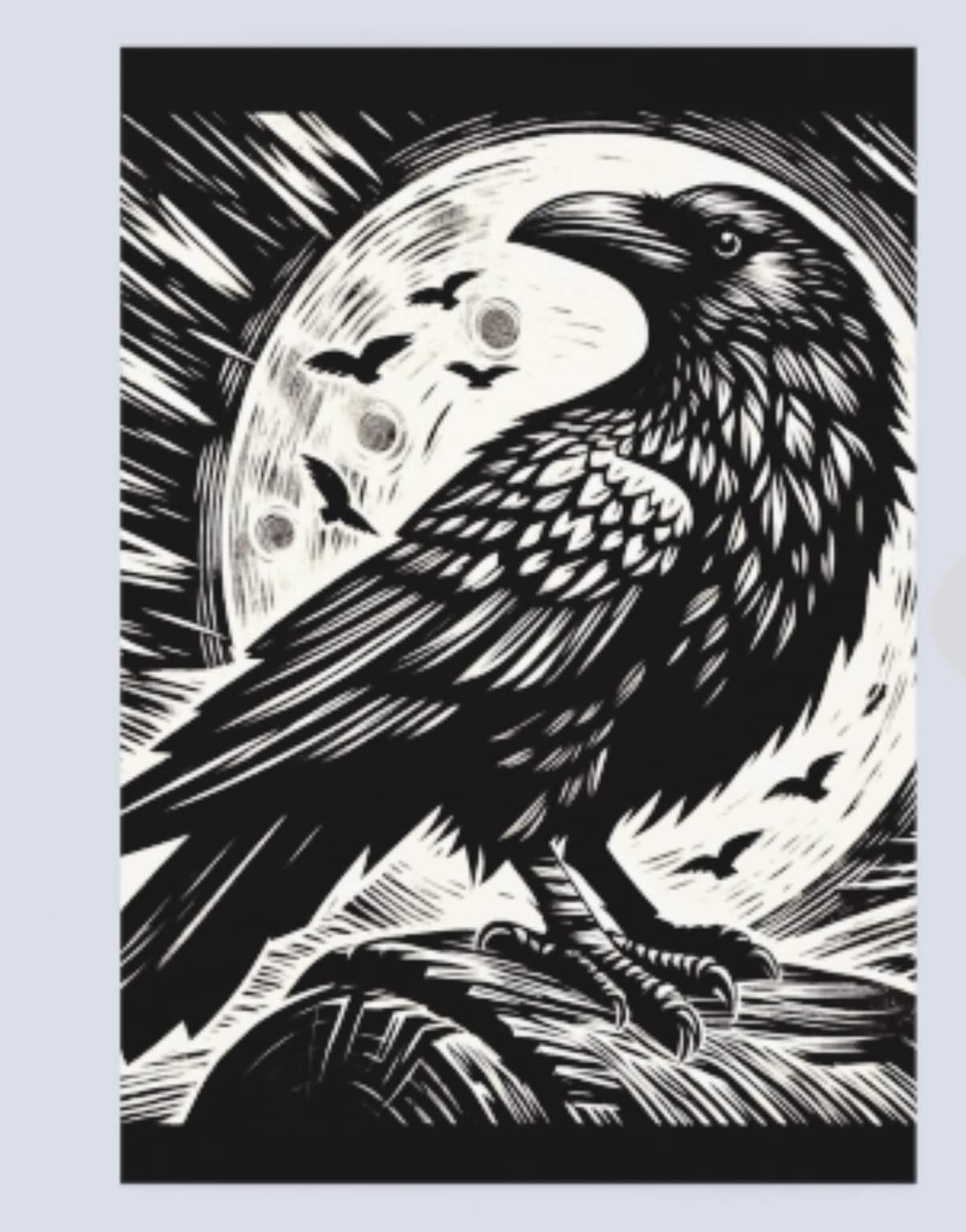 Raven - Large Cards, Notecards, Birthday, Invites