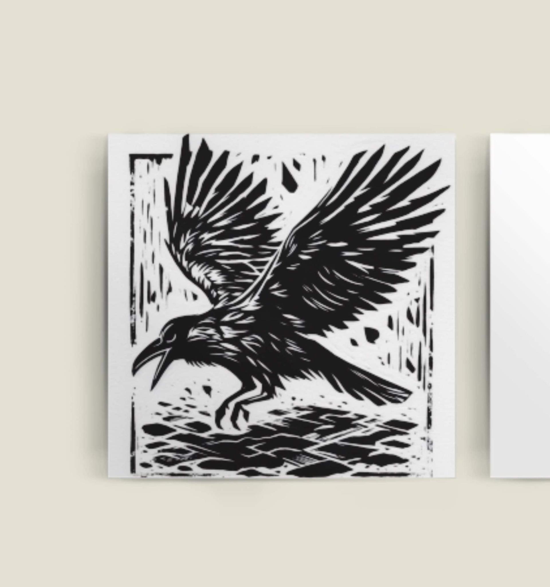 Set of 5 Cards - Ravens - Greeting Cards, Bulk Pack of Cards