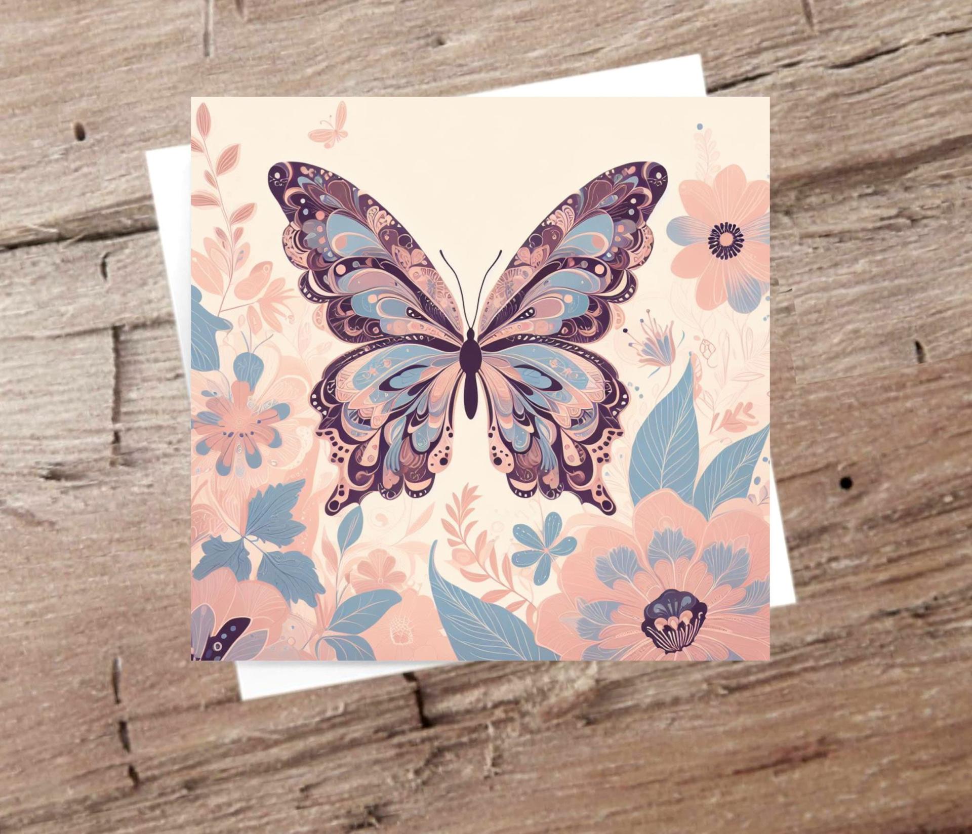 Set of Butterfly Greeting Cards, 4 Designs, Bulk Pack of Cards