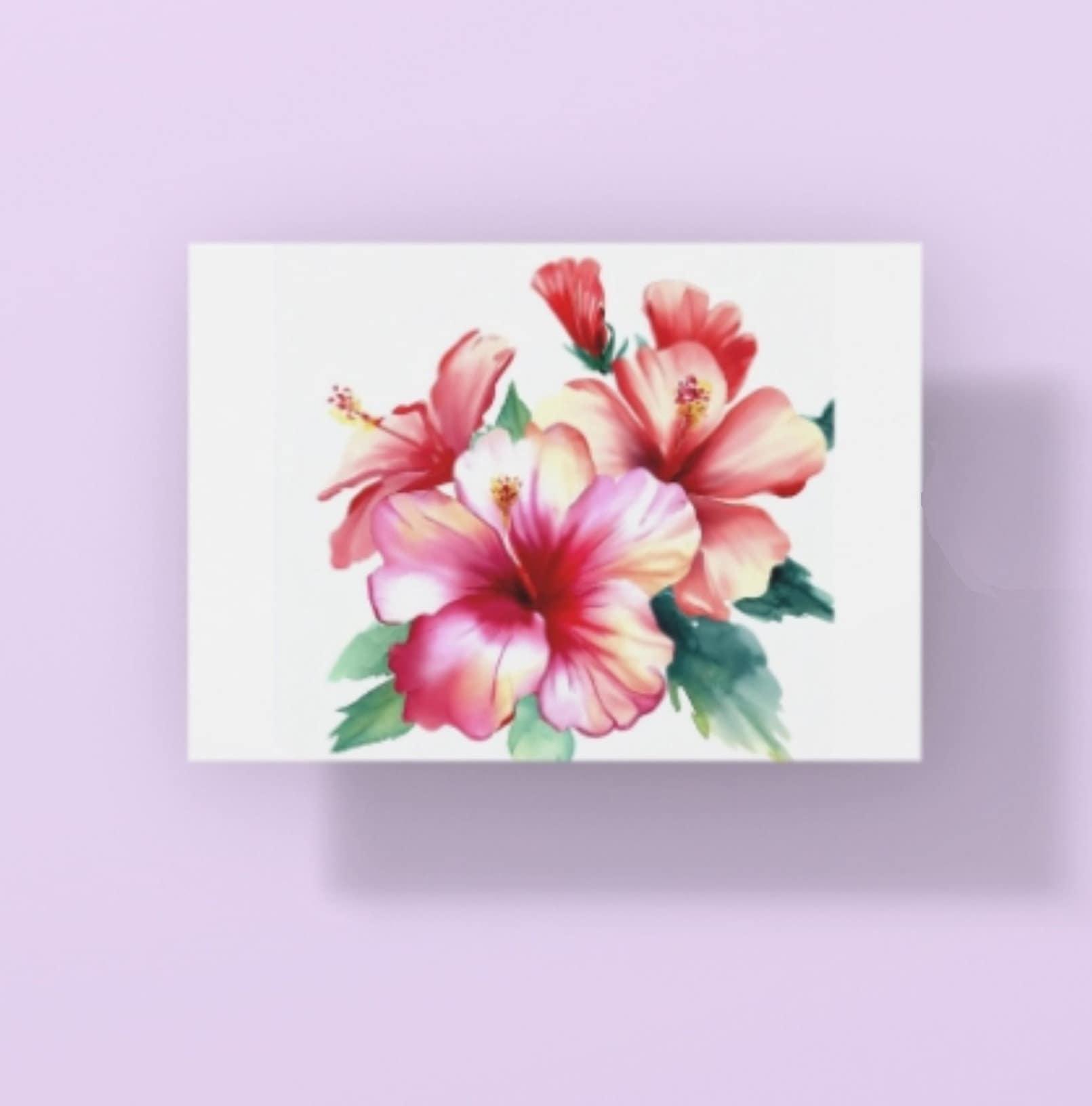 Hibiscus - Single Card or Bulk 10 Pack of Greeting Cards