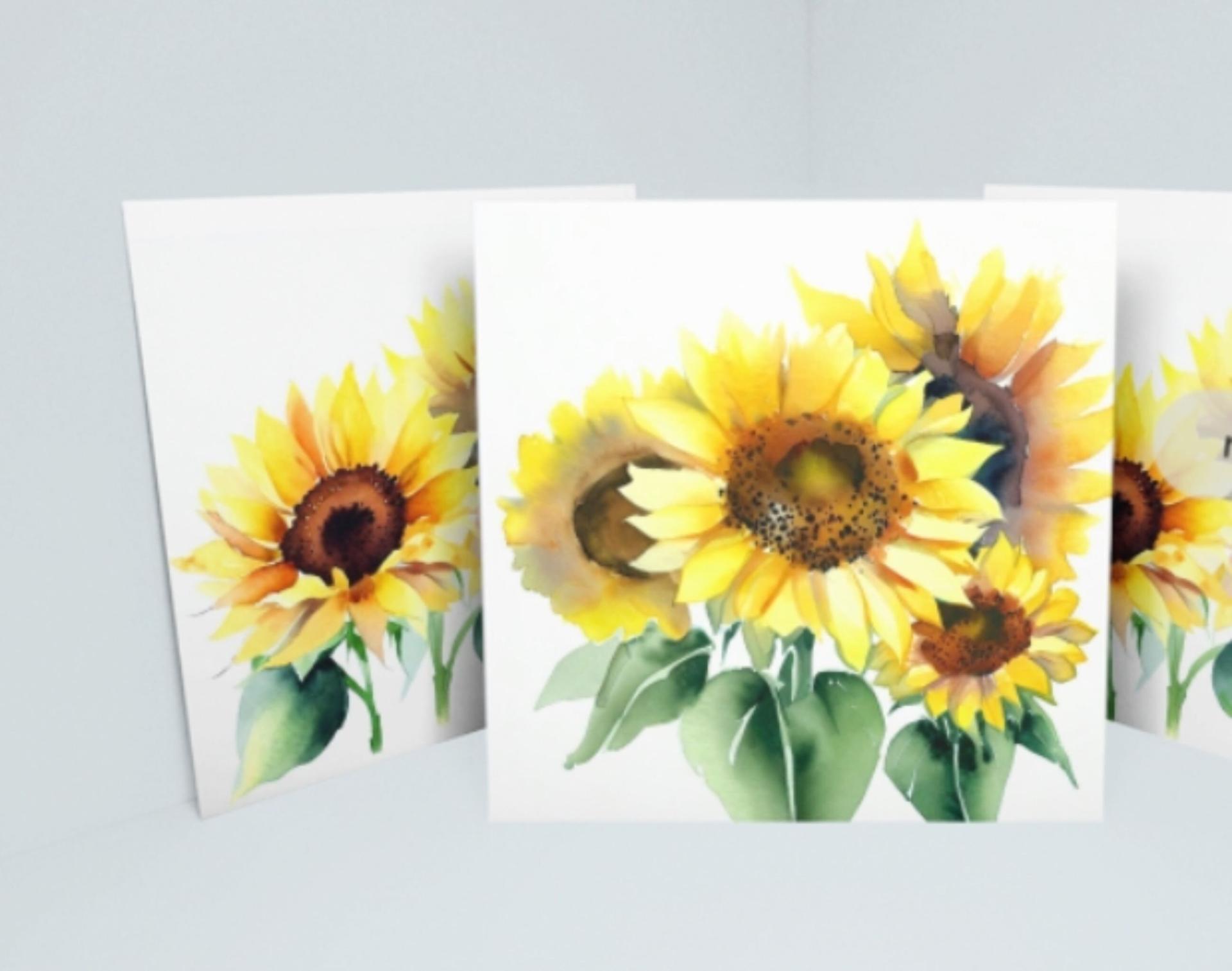 Sunflowers - Single Card or Bulk 10 Pack of Greeting Cards