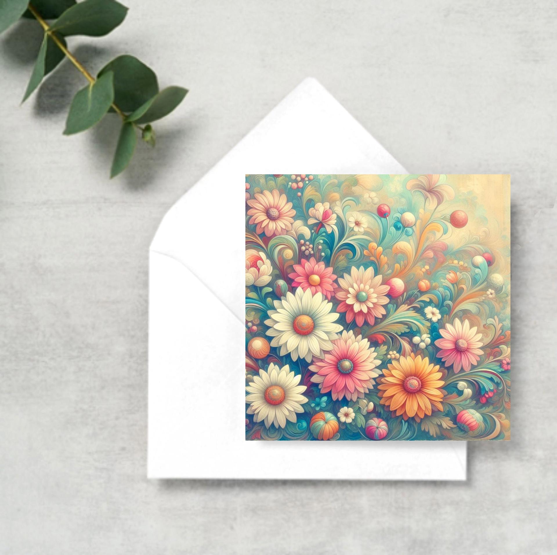 Set of 3, Flower Cards, Greeting Cards, Matching Designs, Bulk Pack of Cards