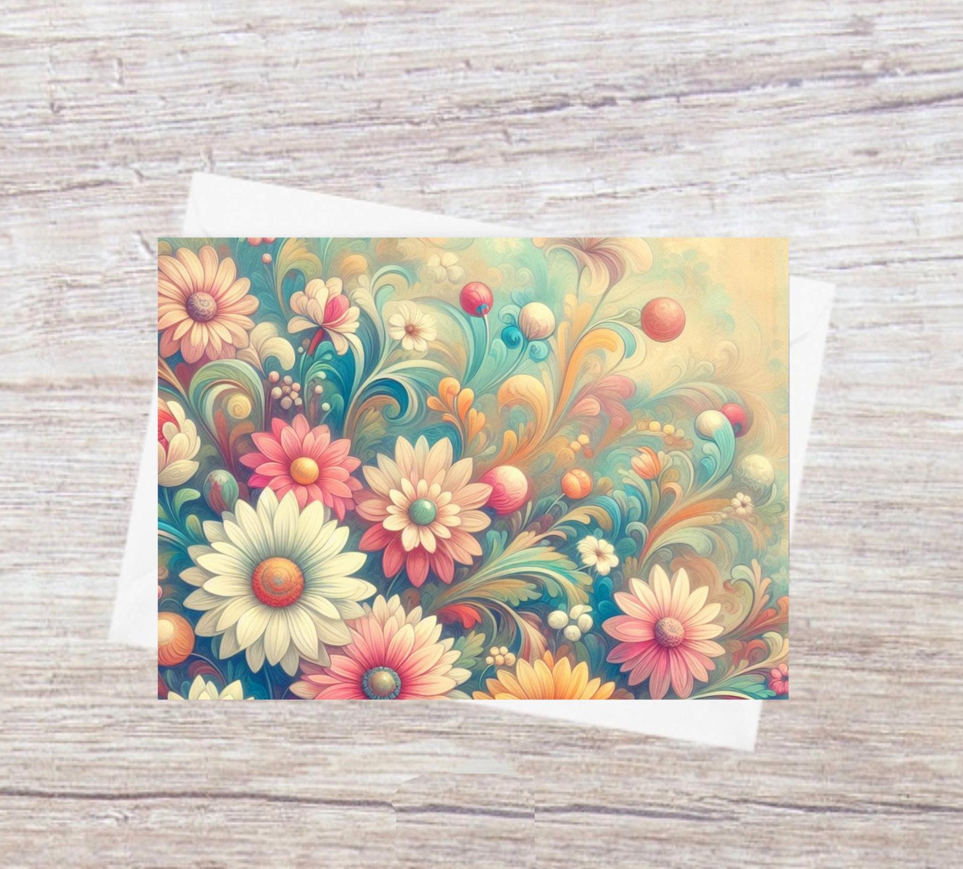Set of 3, Flower Cards, Greeting Cards, Matching Designs, Bulk Pack of Cards