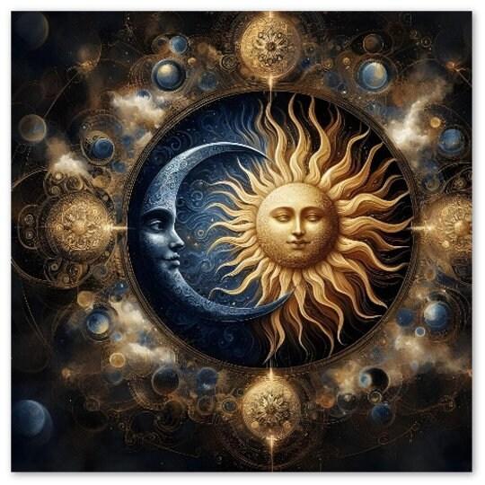 Sun and Moon - Greeting Cards