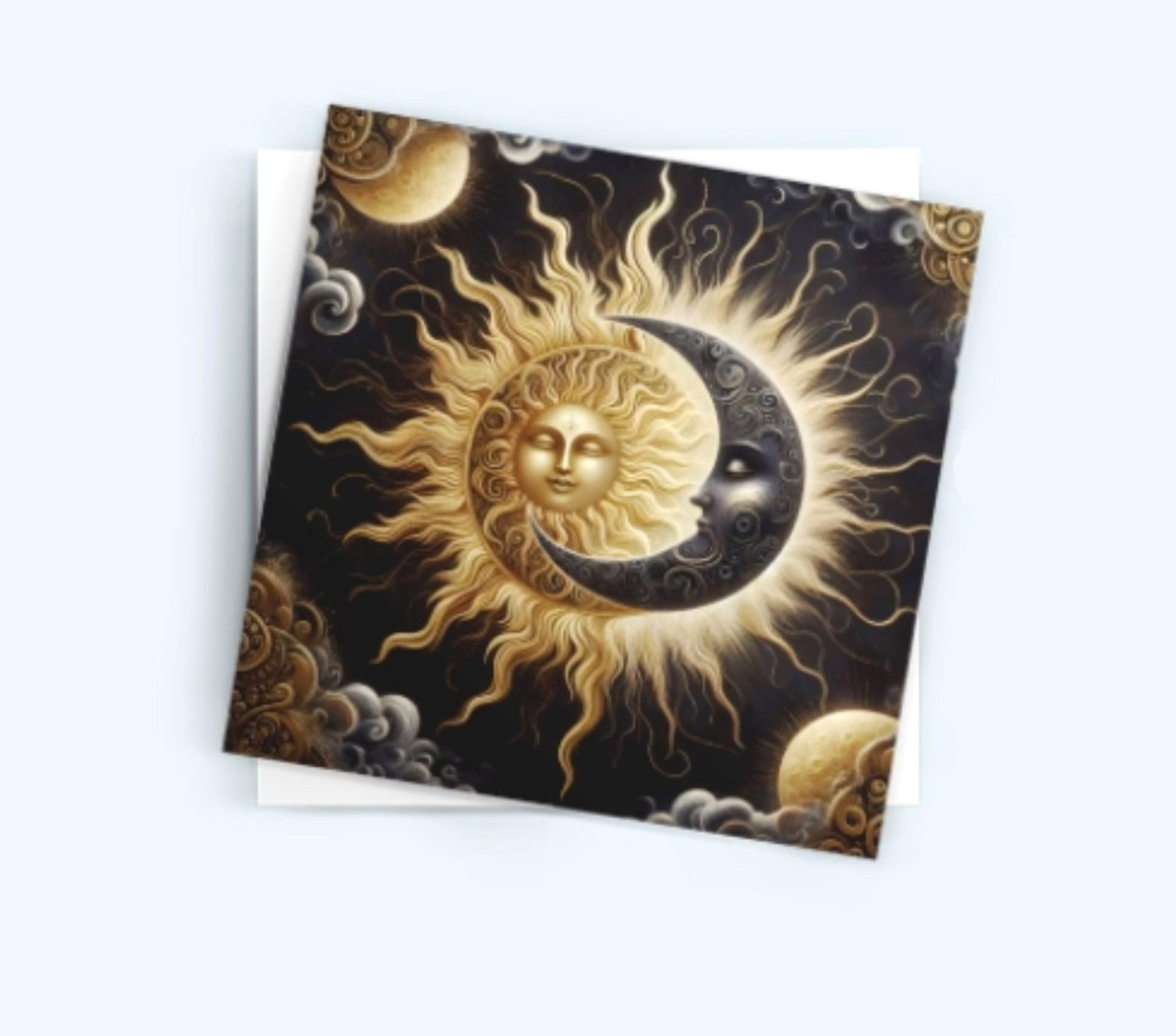 Sun and Moon - Greeting Cards