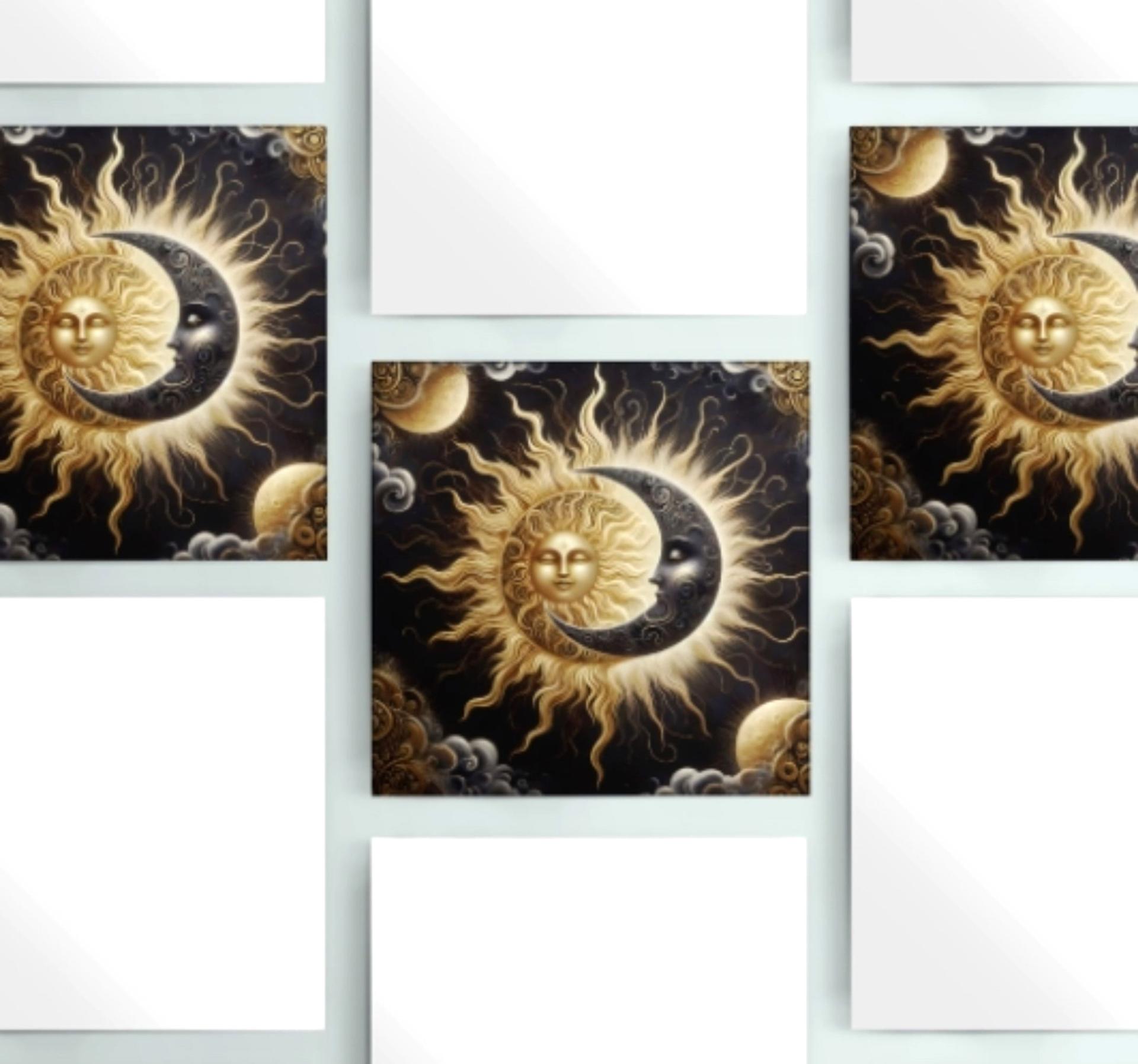 Sun and Moon - Greeting Cards