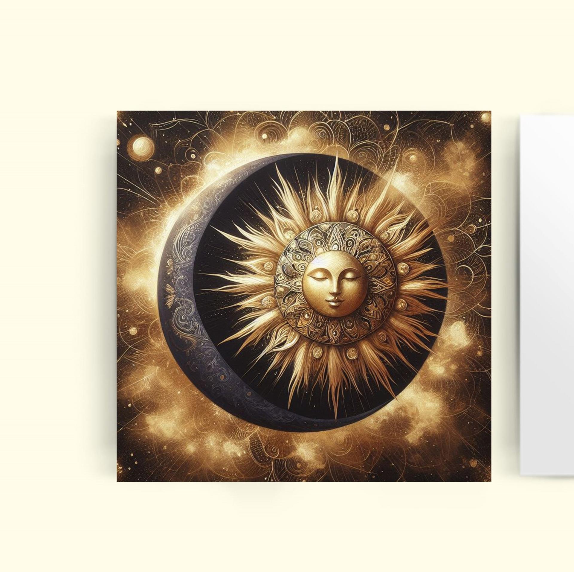 Sun and Moon- Greeting Cards, Set of 4 Designs, Bulk Pack of Cards