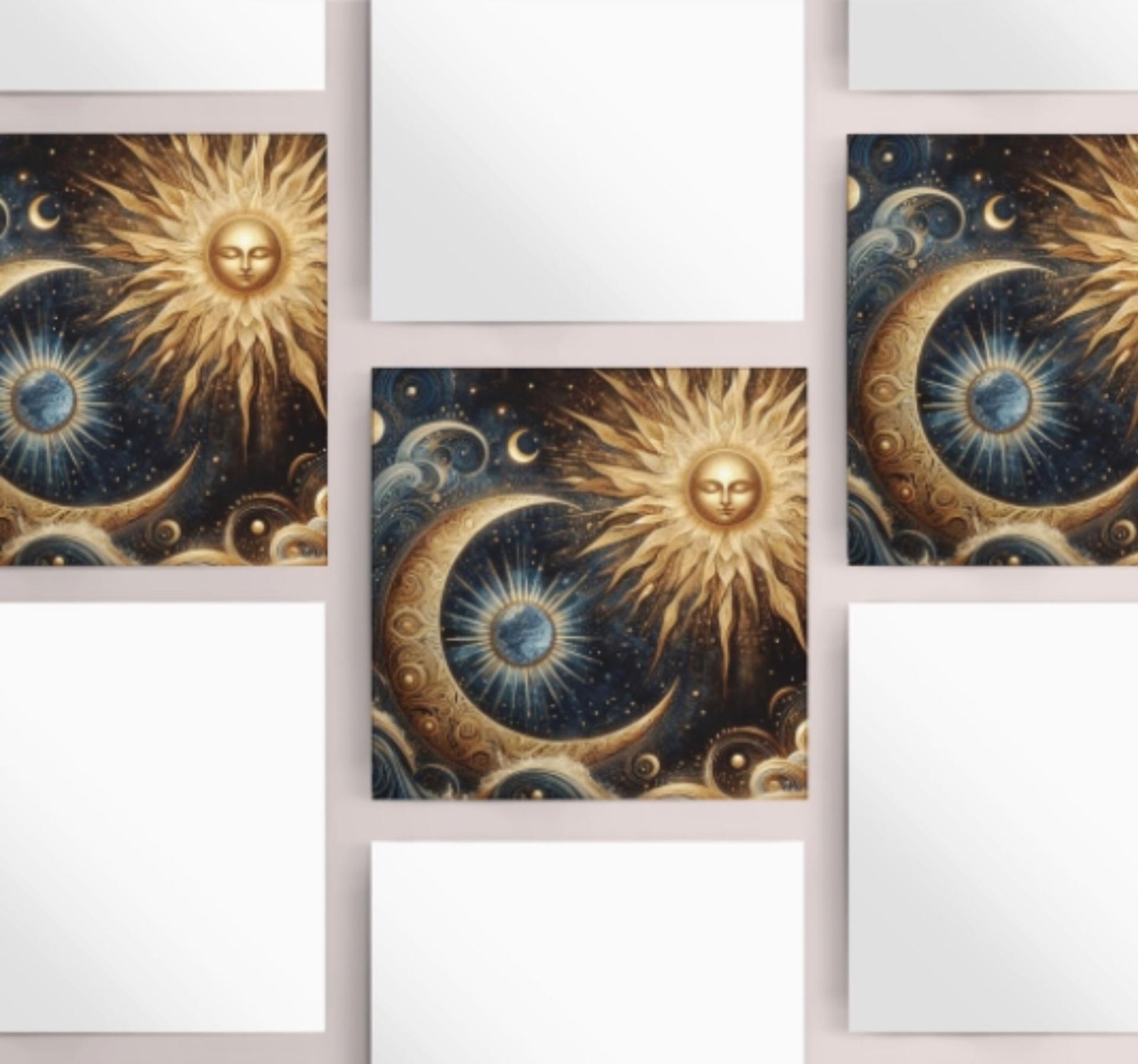 Sun and Moon - Greeting Cards