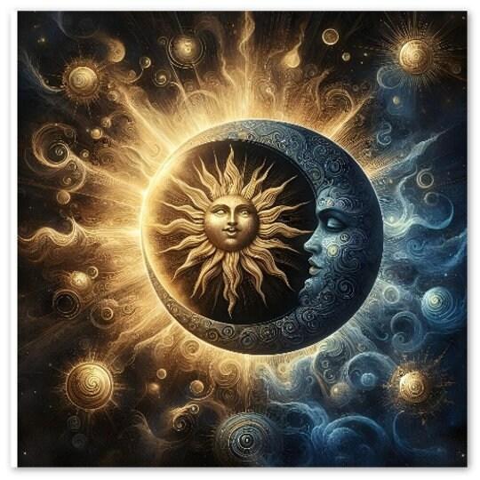 Sun and Moon - Greeting Cards