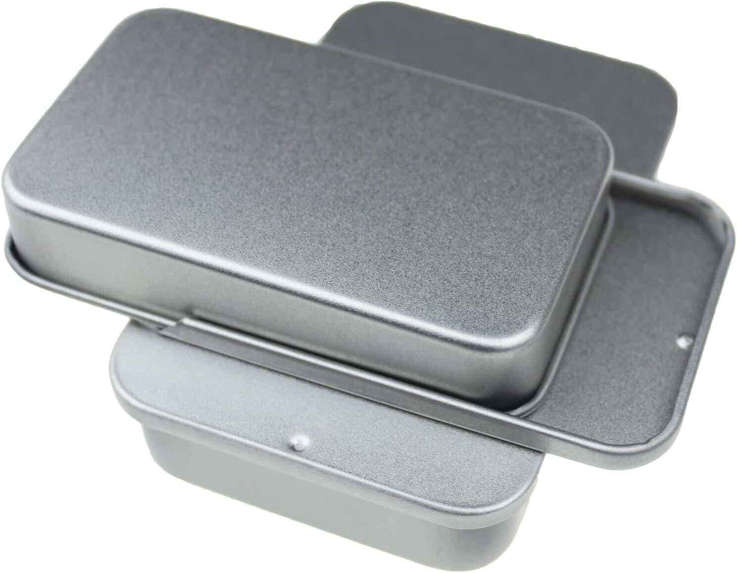 Silver Slider Tins, Slide Lid Tin Containers, multiple sizes - Craft Tin, Stash Container, Needle and Pins Storage