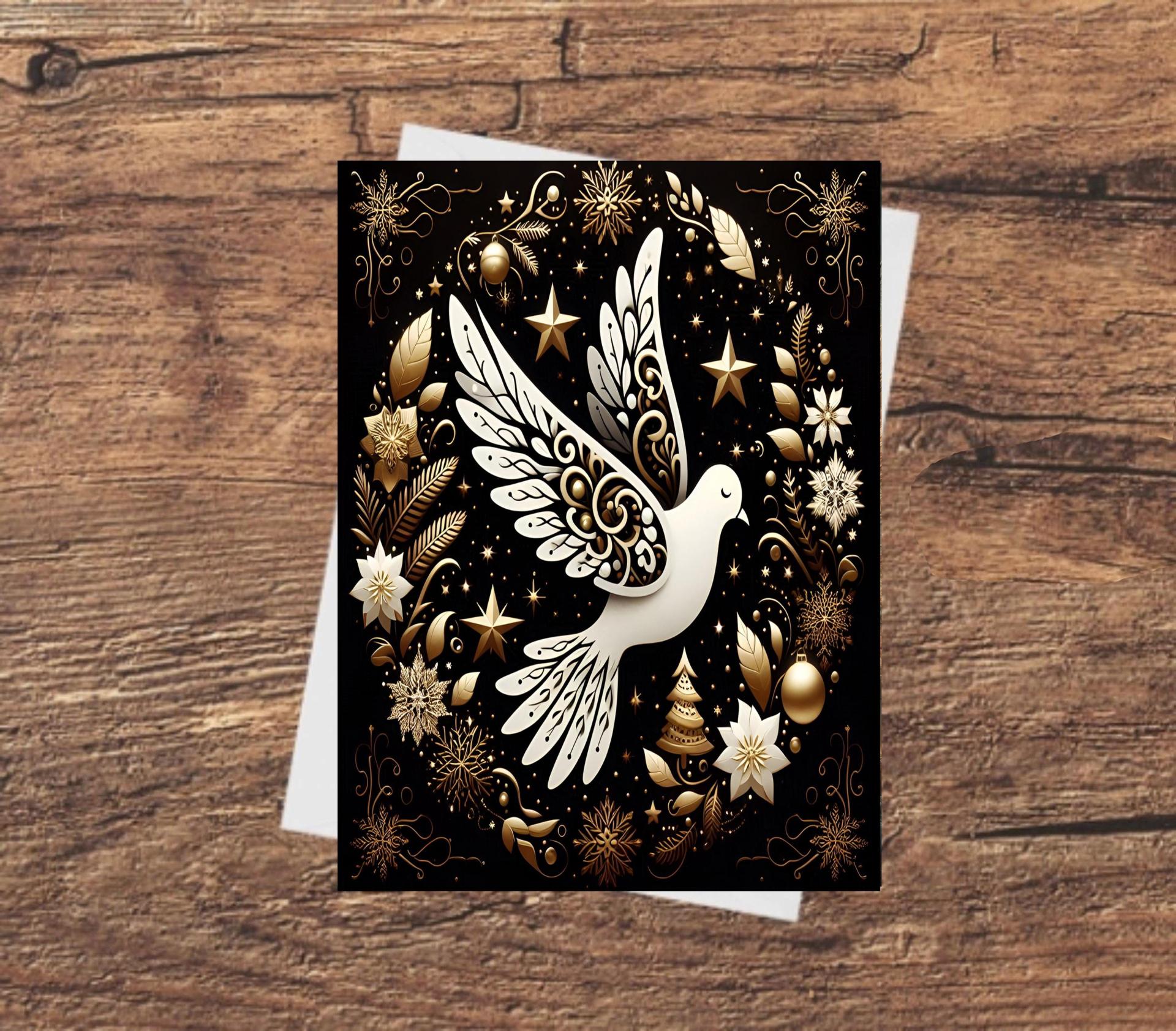 3 Pack, Dove of Peace, Holiday Greeting Cards, Bulk Pack of Cards