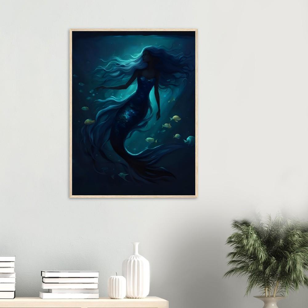 Mermaid Print - Framed or Unframed - Original Art - Print on Paper