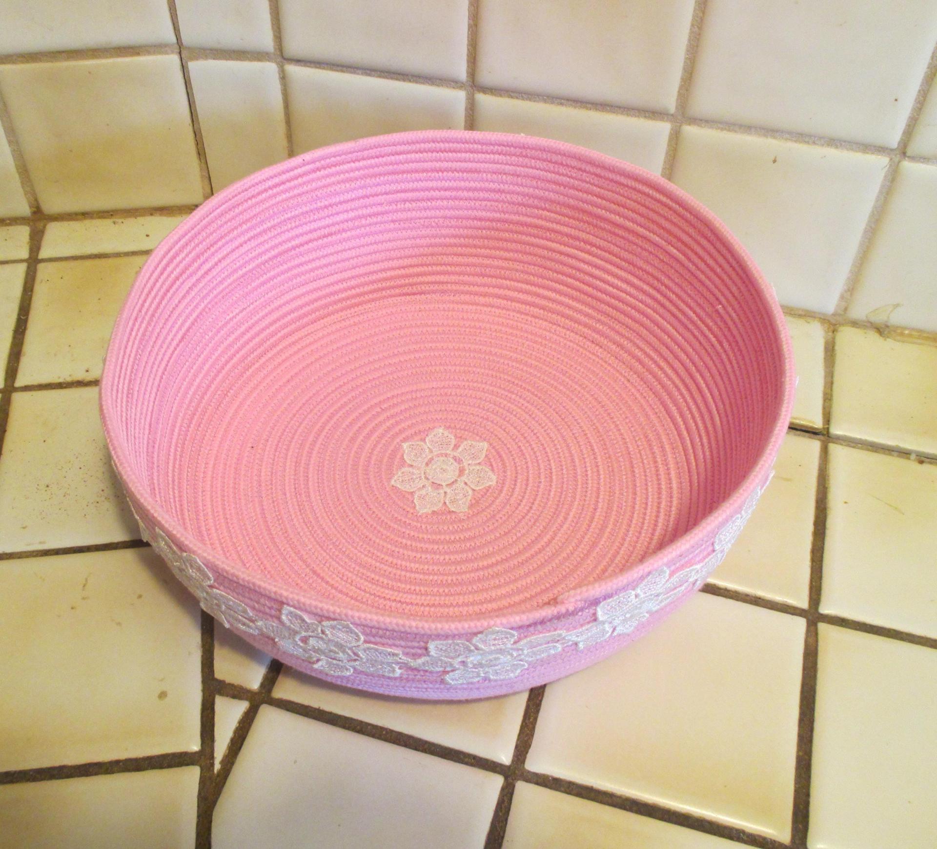 Rope Basket, Craft Storage, Catch All, Cotton Rope Bowl