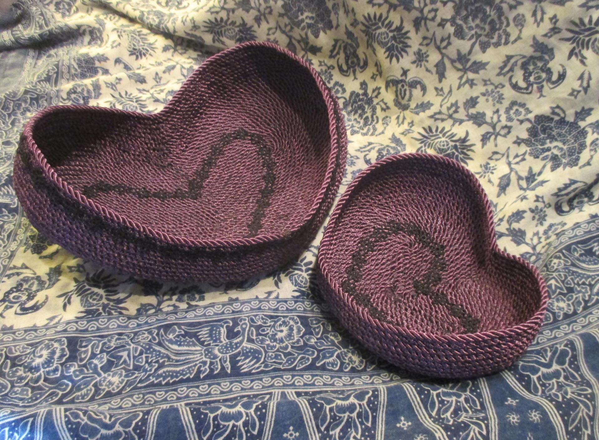 Rope Bowls,  Handmade Heart Shape Rope Bowls