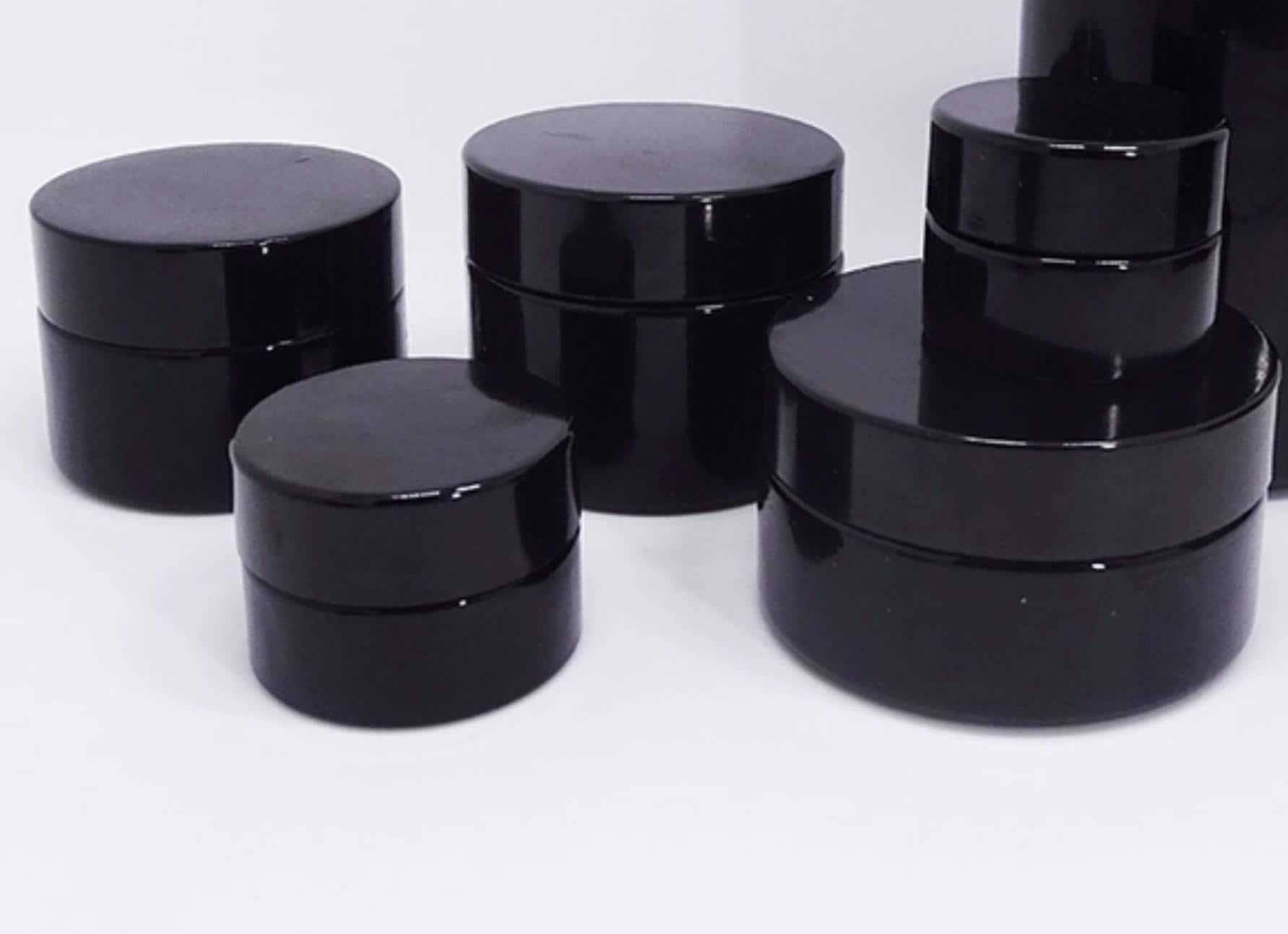 Black Violet UV Glass Jar with Airtight lid, Wide Mouth Jar, Miron Glass Cosmetic Jar