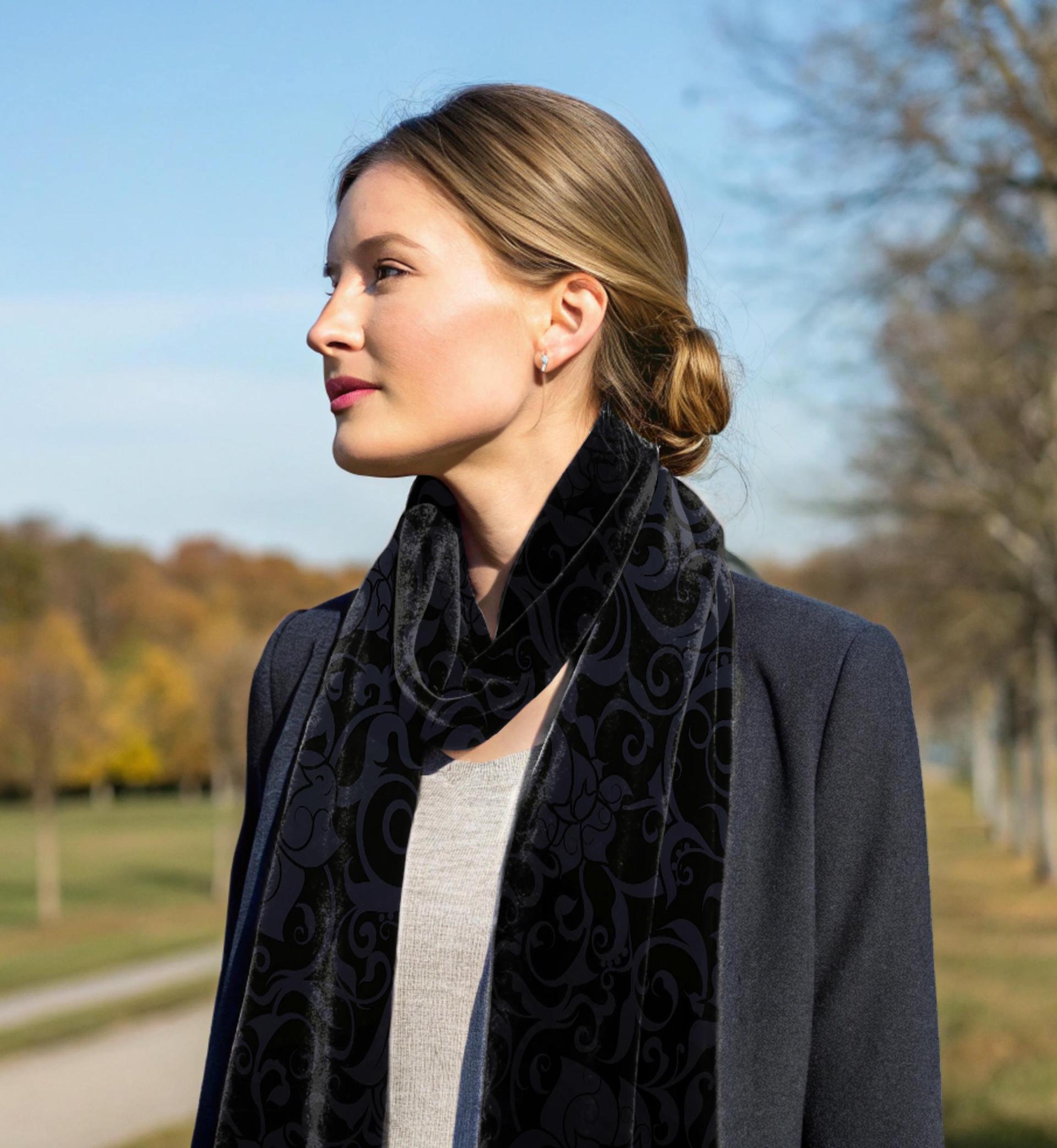 Velvet Scarf - Soft long Scarf, Multiple colors
