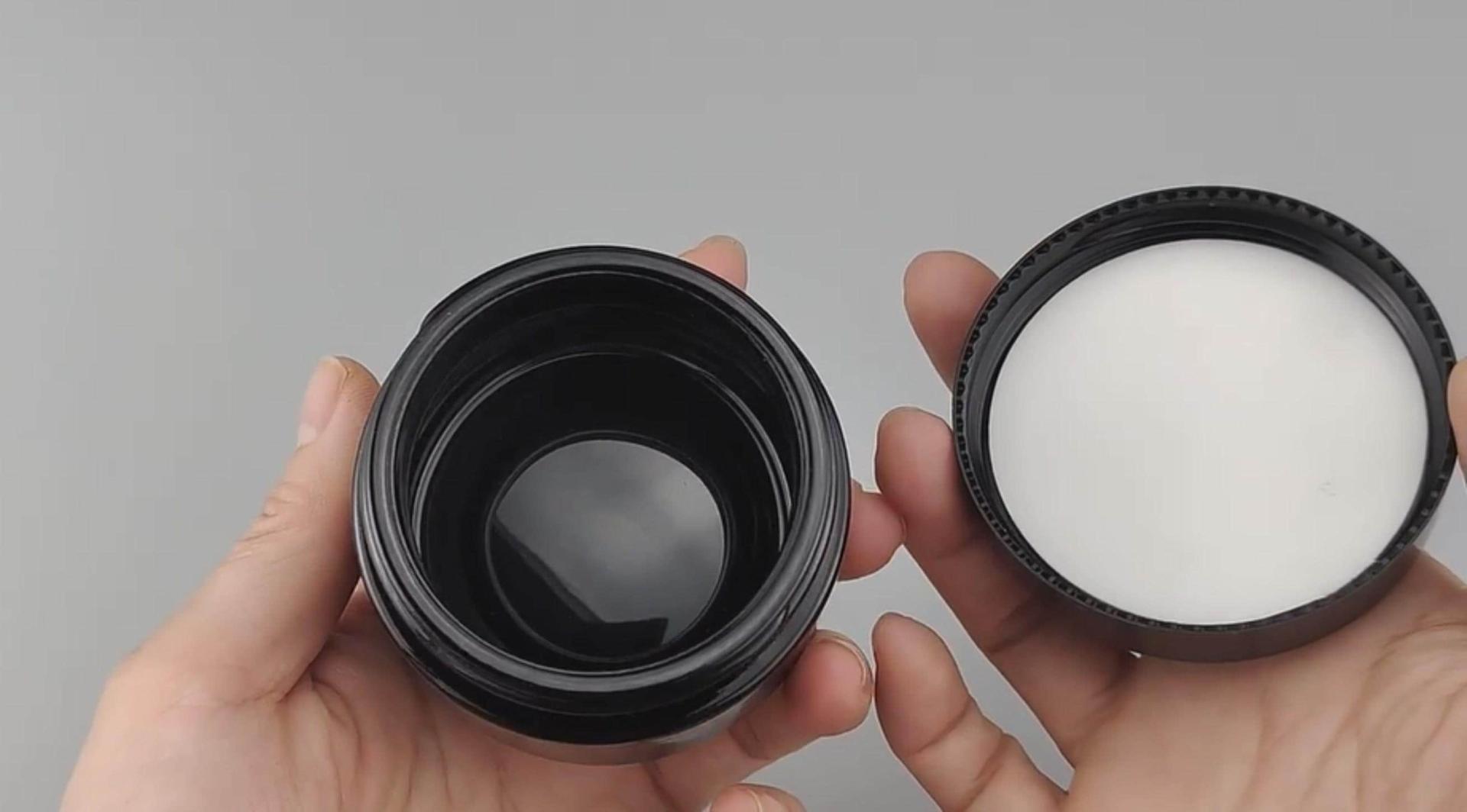 Black Violet UV Glass Jar with Airtight lid, Wide Mouth Jar, Miron Glass Cosmetic Jar