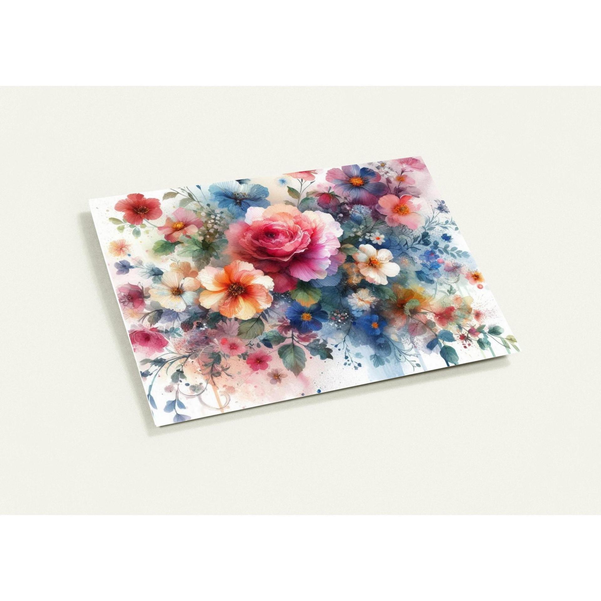 Flowers - Original Art Card - Single Card or Bulk 10 Pack of Gift Cards