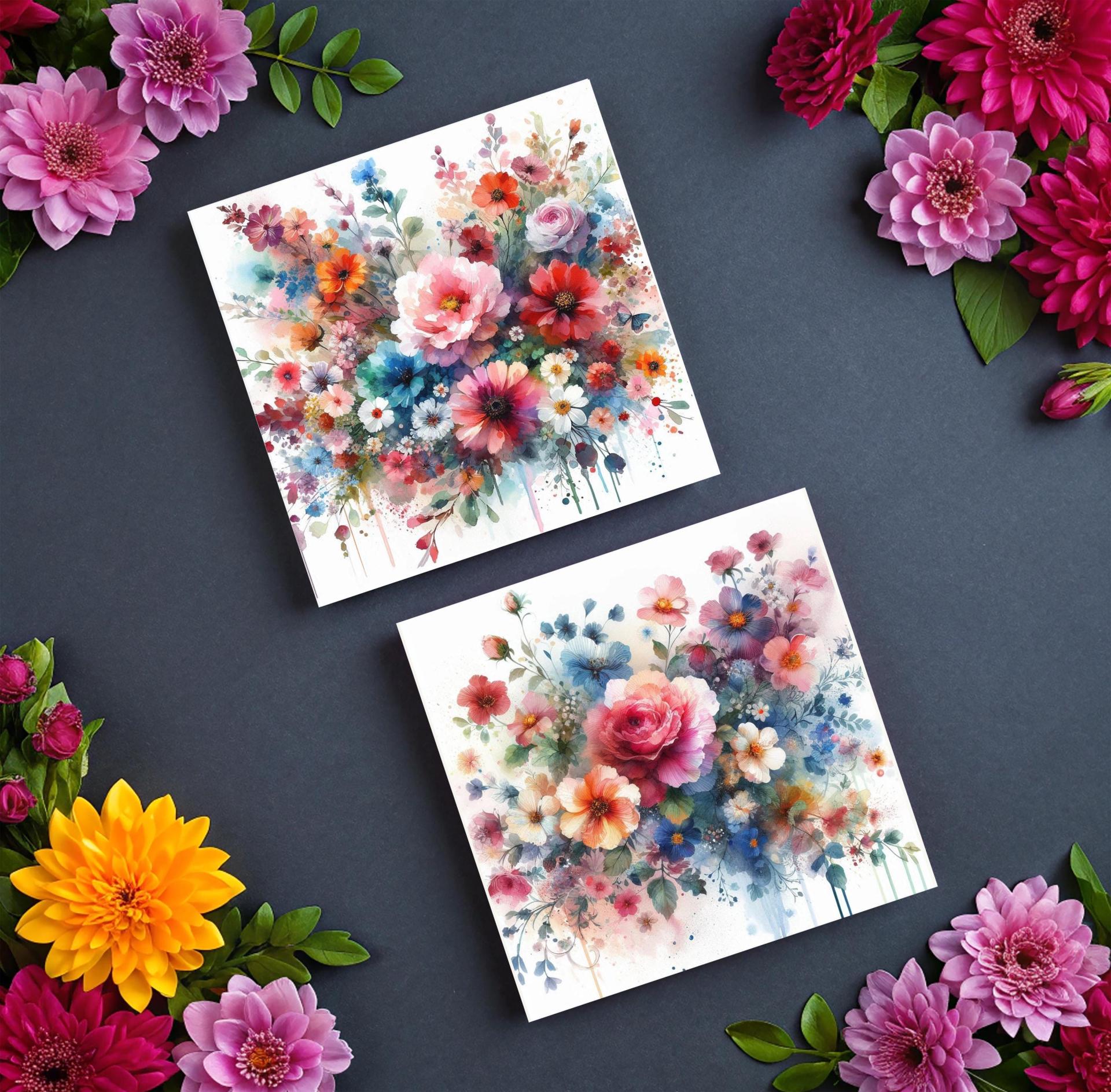 Set of Floral Gift Cards, 3 Designs, Bulk Pack of Cards