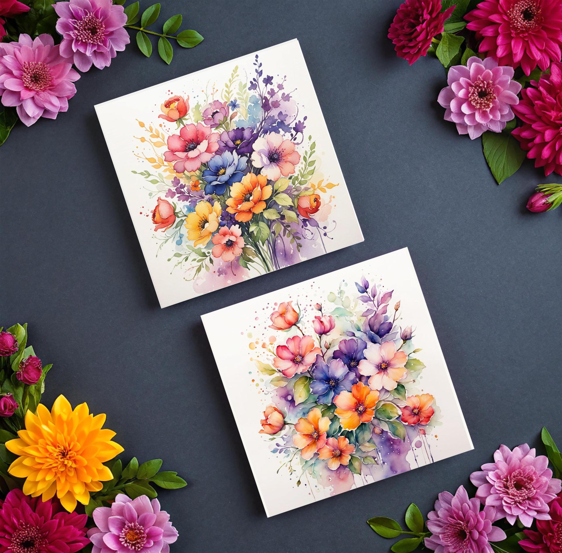 Set of Floral Gift Cards, 3 Designs, Bulk Pack of Cards