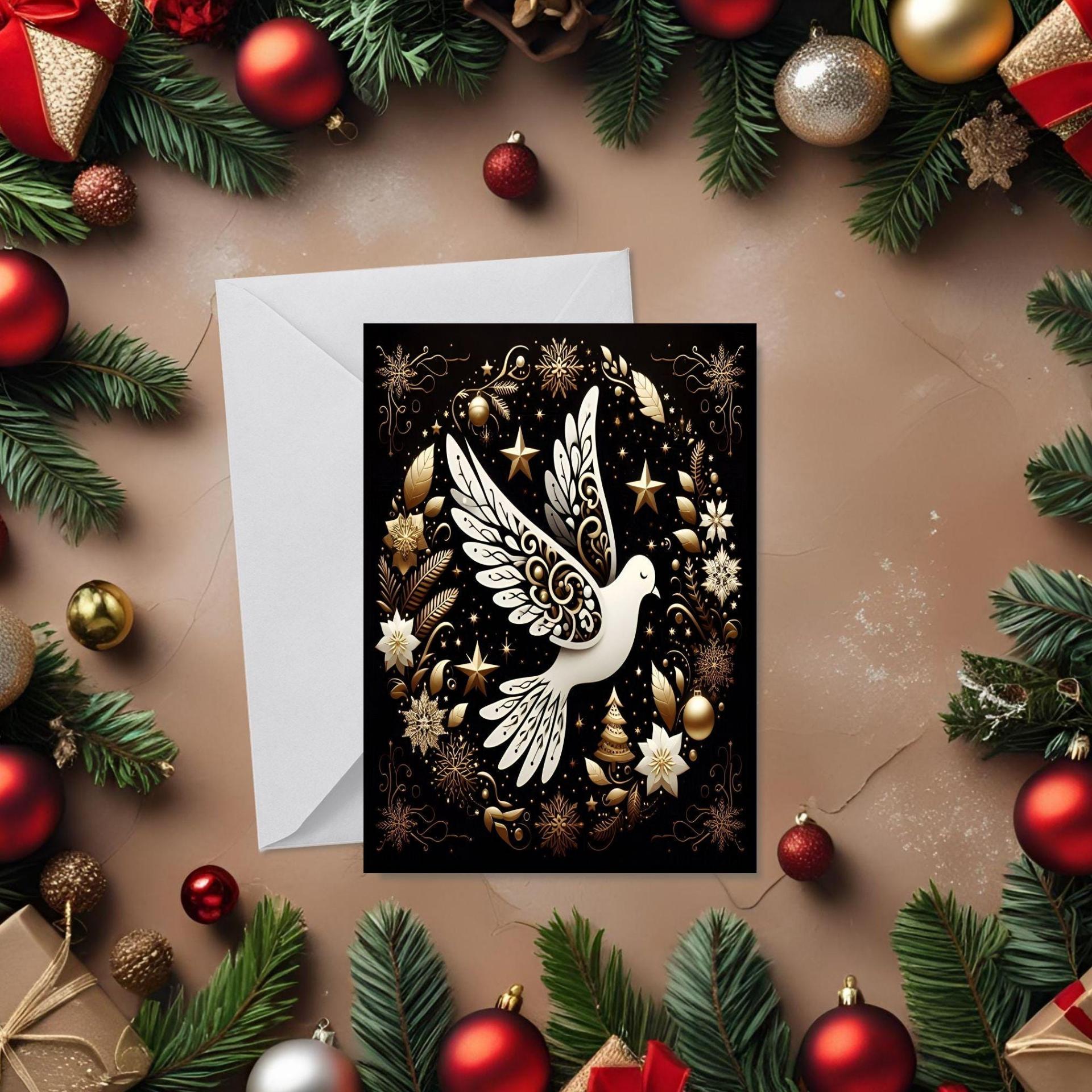 3 Pack, Dove of Peace, Holiday Greeting Cards, Bulk Pack of Cards