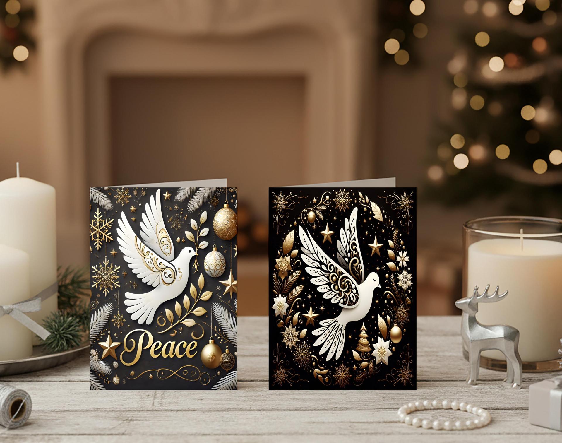 3 Pack, Dove of Peace, Holiday Greeting Cards, Bulk Pack of Cards